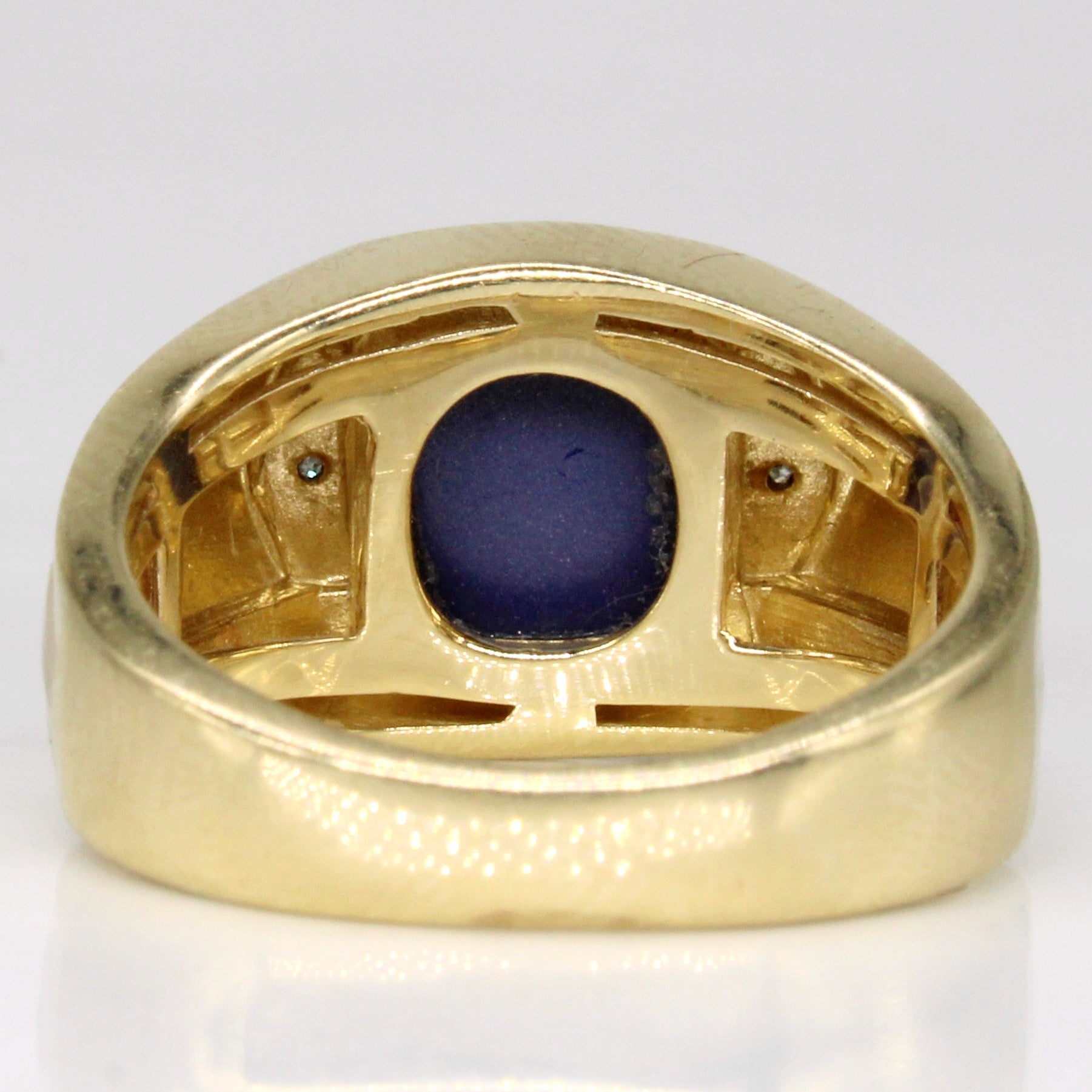 Synthetic Star Sapphire & Natural Diamond Cocktail Ring | 2.15ct, 0.01ctw | SZ 7.25 |