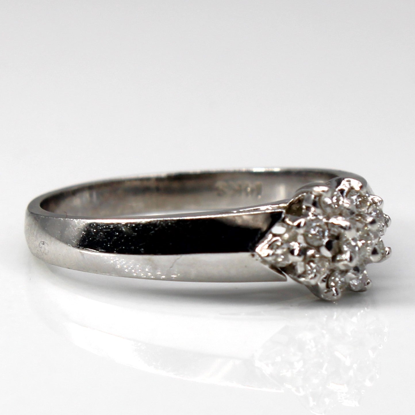 Cluster Diamond White Gold Ring | 0.14ctw | SZ 7 |