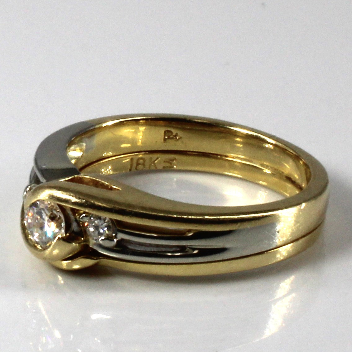 Three Stone Diamond Two Tone Gold Ring | 0.27ctw | SZ 6.25 |