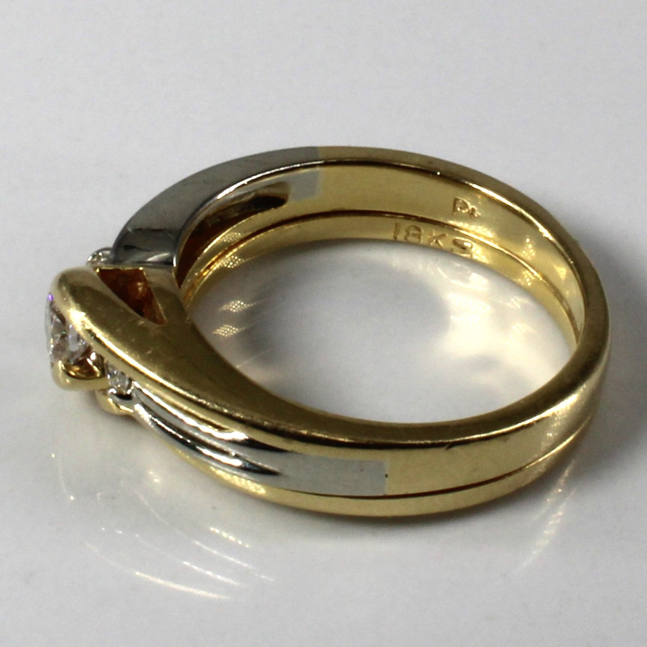 Three Stone Diamond Two Tone Gold Ring | 0.27ctw | SZ 6.25 |