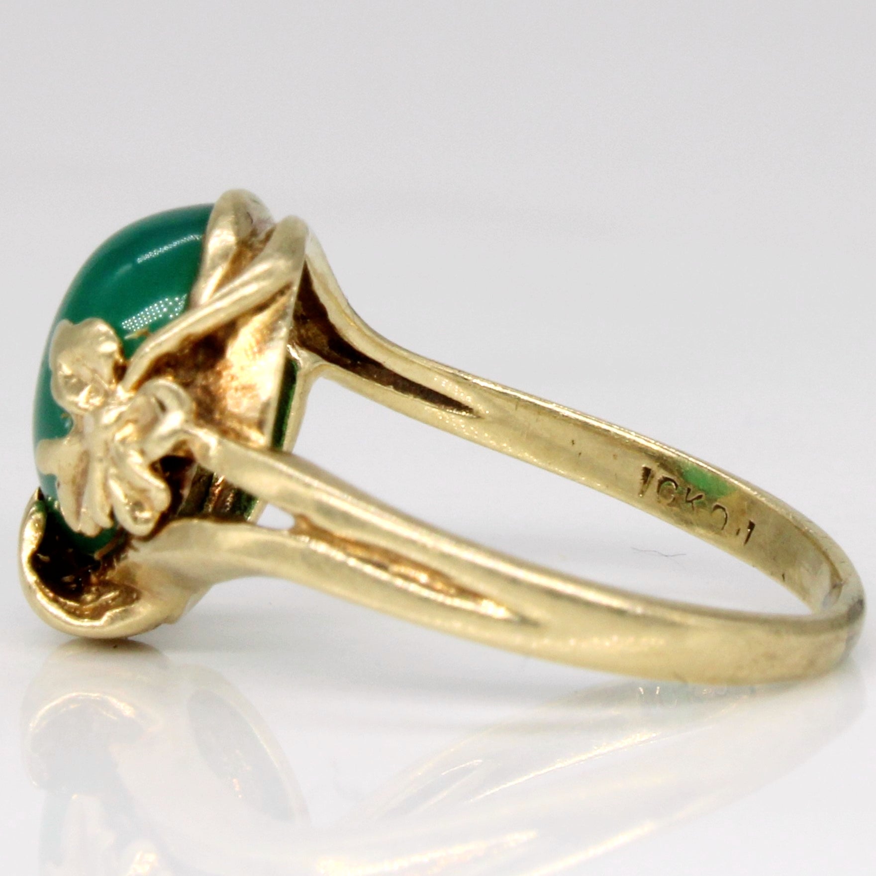 Chrysoprase Cocktail 10k Ring | 2.20ct | SZ 4.5 |