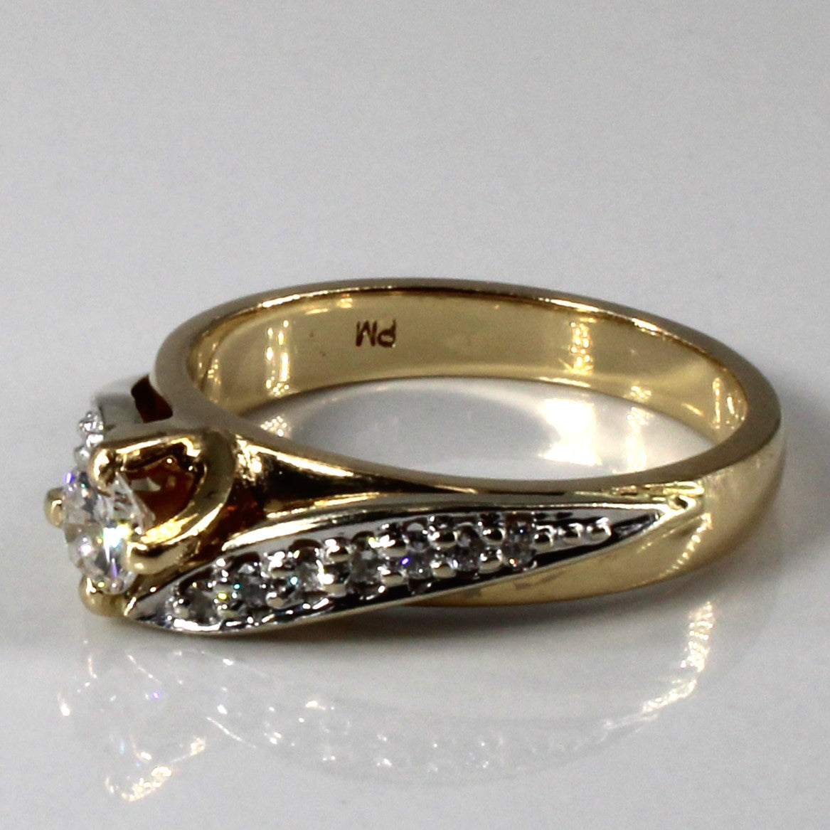 Bypass Solitaire with Accents Diamond Ring | 0.33ctw | SZ 6 |