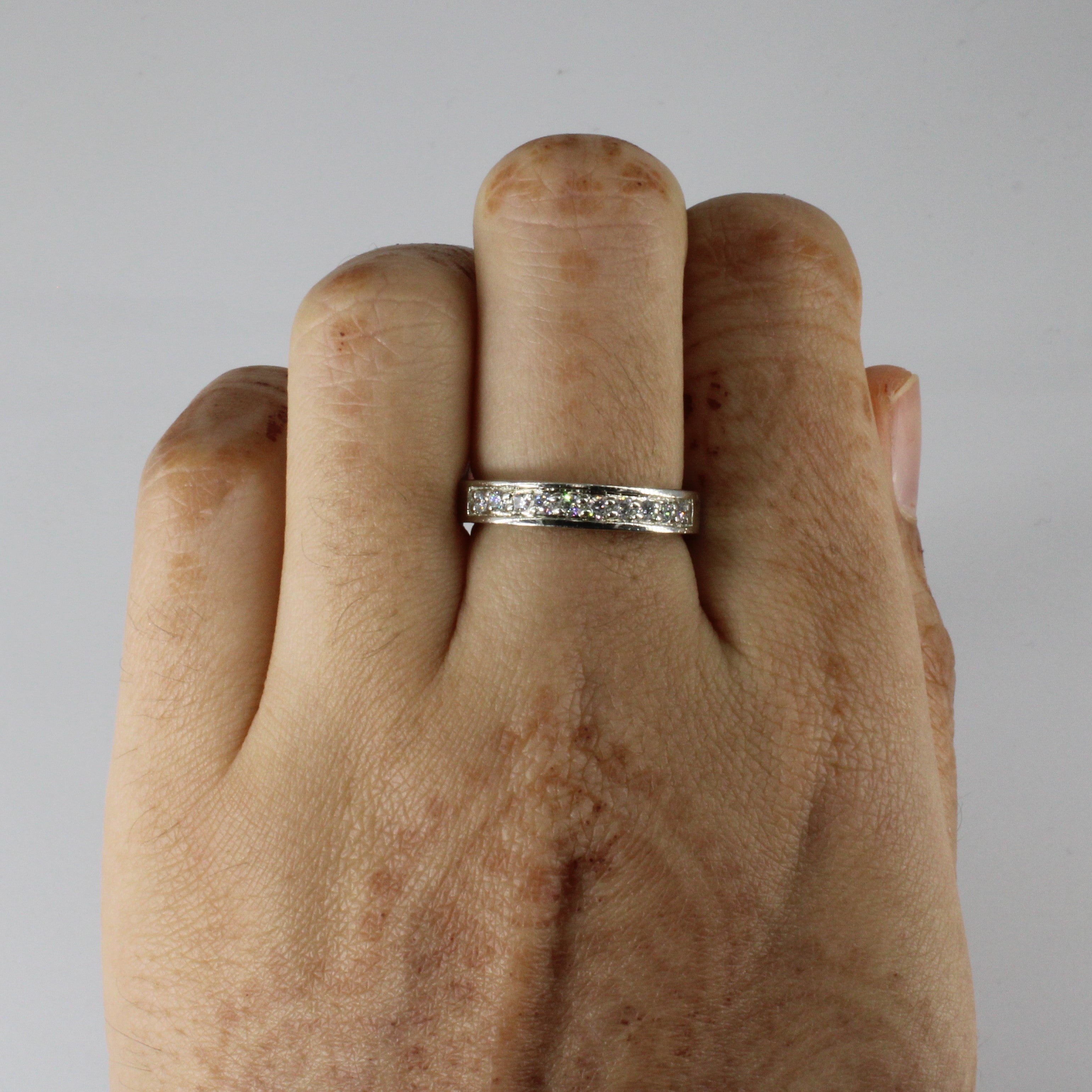 Pave Diamond Solid Band | 0.20ctw | SZ 6.5 |