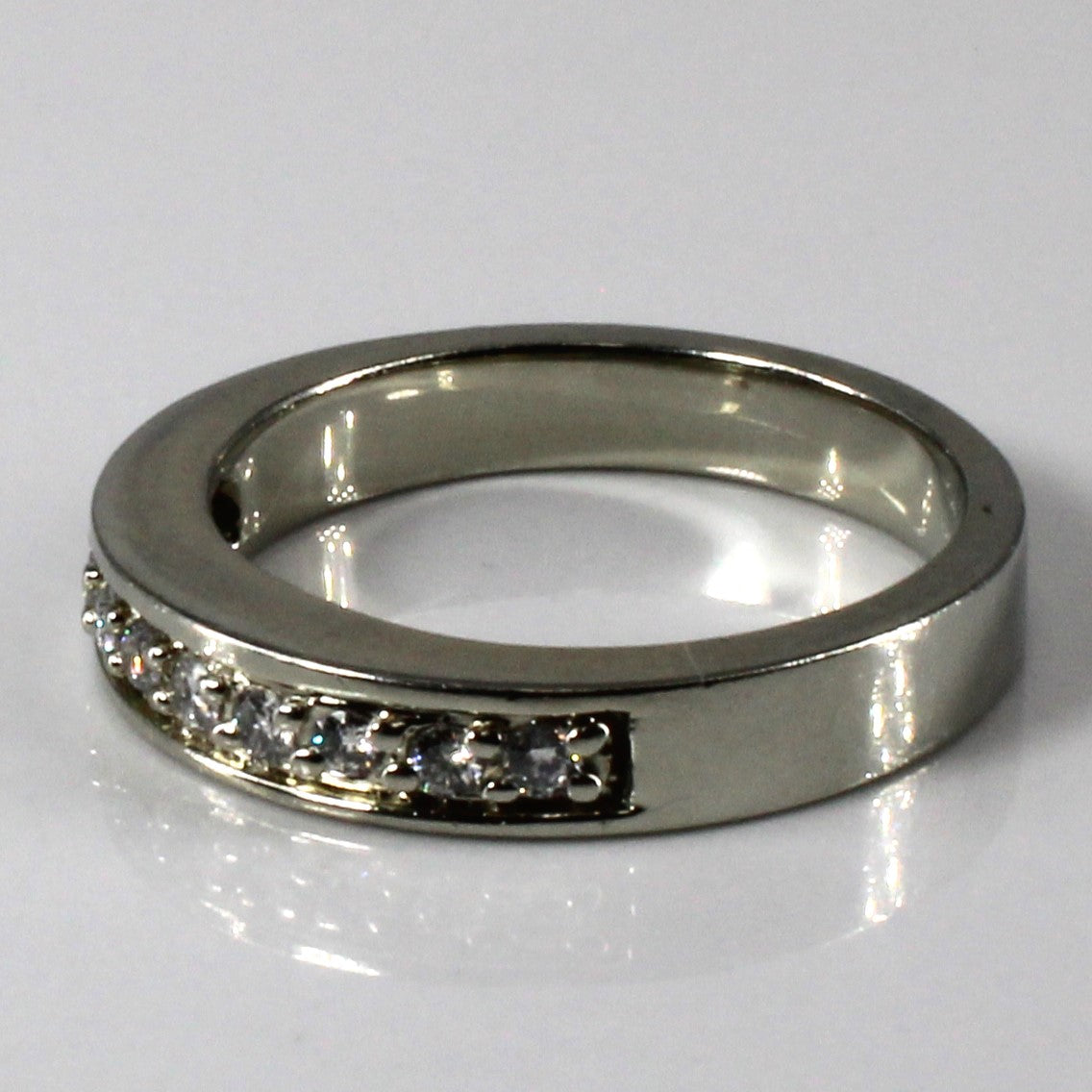 Pave Diamond Solid Band | 0.20ctw | SZ 6.5 |