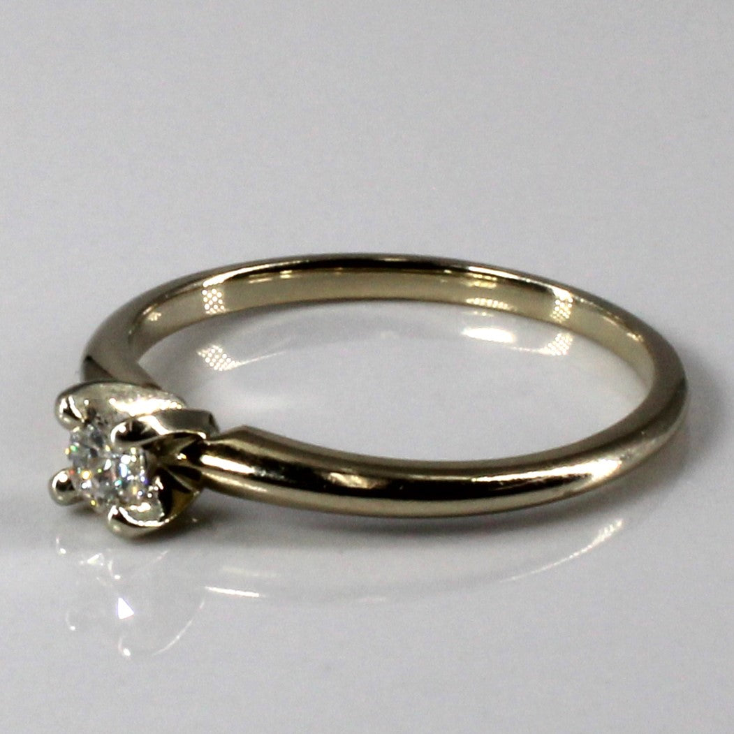 Solitaire Diamond White Gold Ring | 0.17ct | SZ 6.5 |