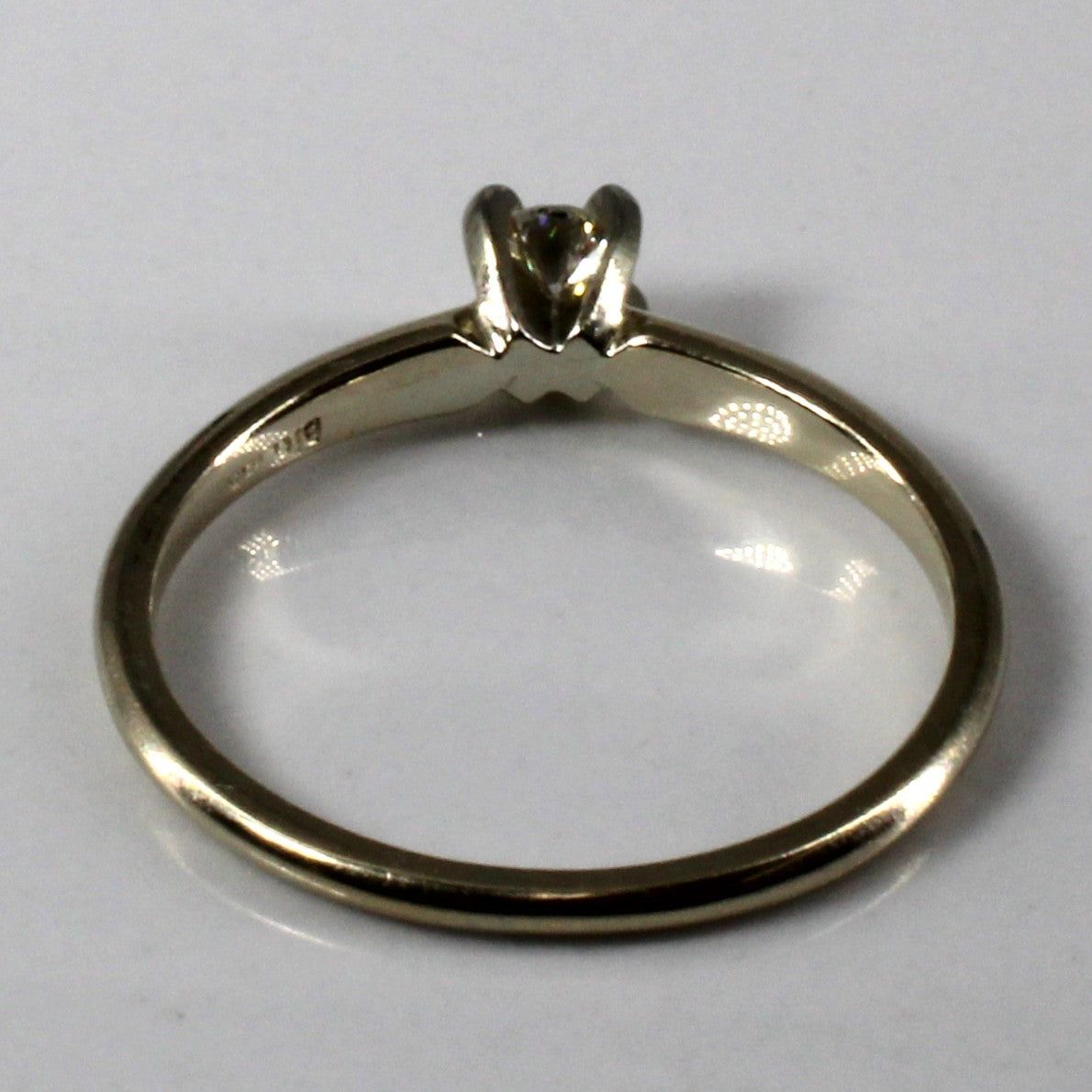 Solitaire Diamond White Gold Ring | 0.17ct | SZ 6.5 |