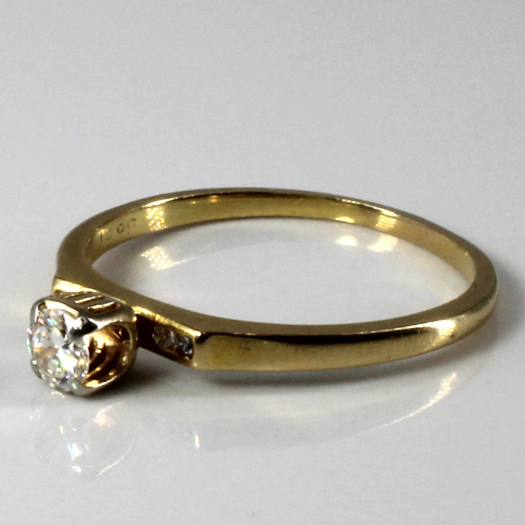 Solitaire with Diamond Accents Ring | 0.25ctw | SZ 8.5 |