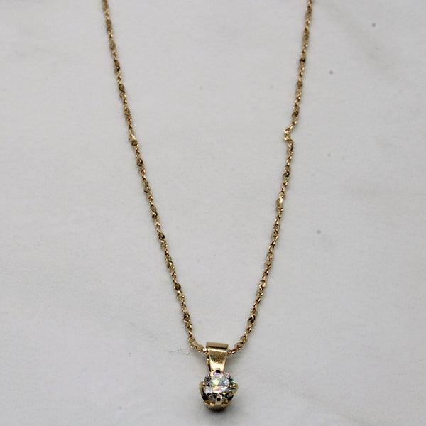 Solitaire Diamond Necklace | 0.27ct | 18