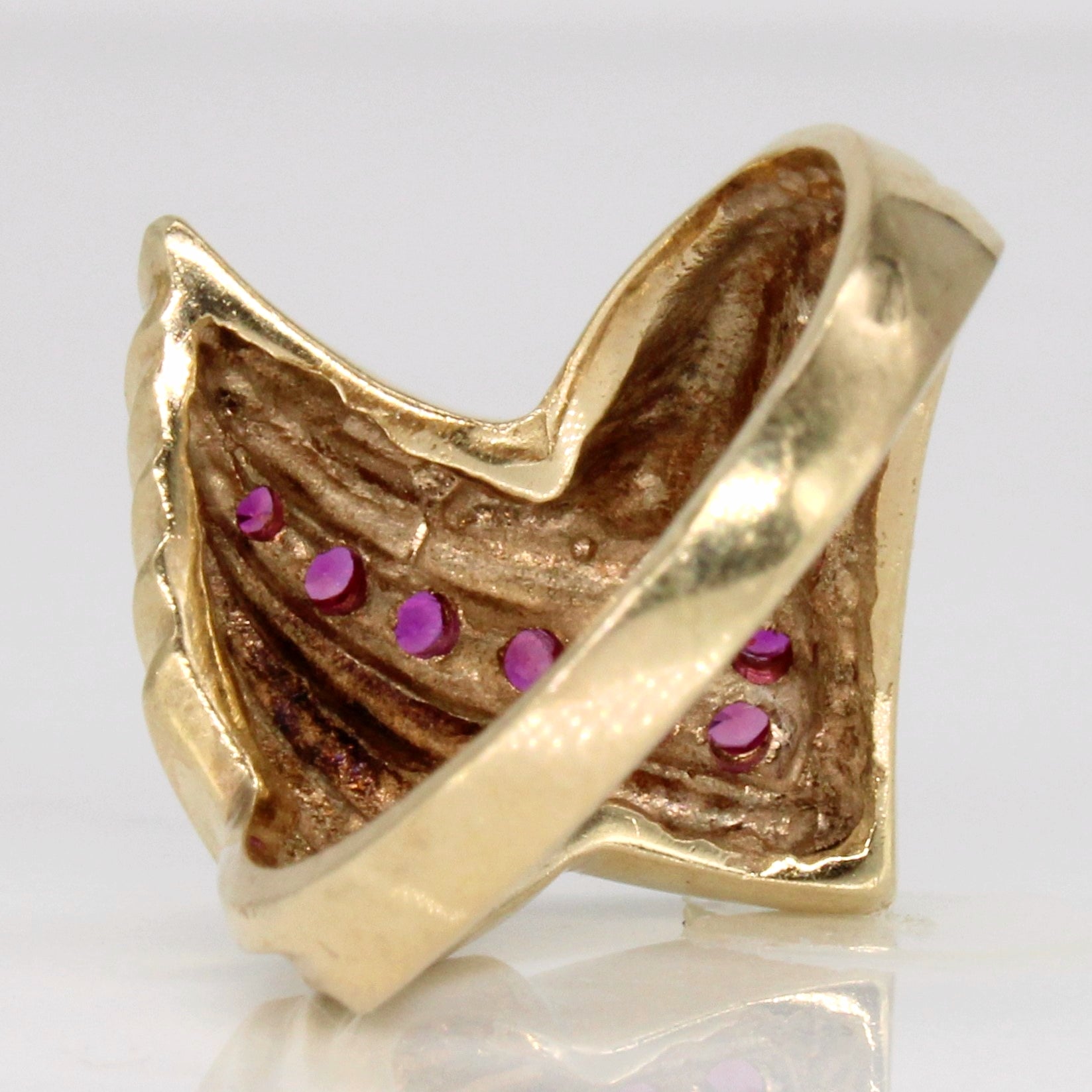 Synthetic Ruby Cocktail Ring | 0.50ctw | SZ 9.75 |