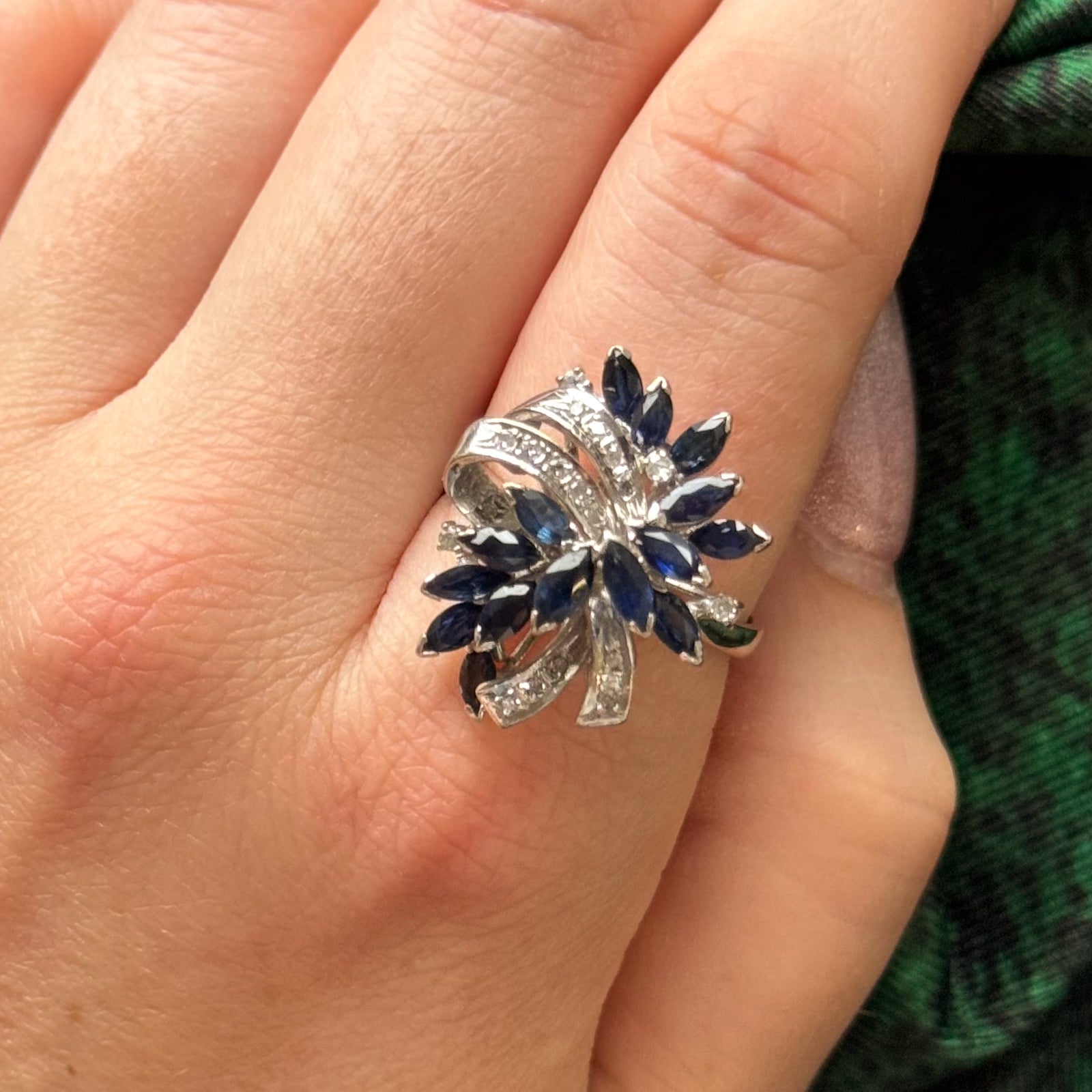 Blue Sapphire & Diamond Ring | 1.90ctw, 0.10ctw | SZ 9 |