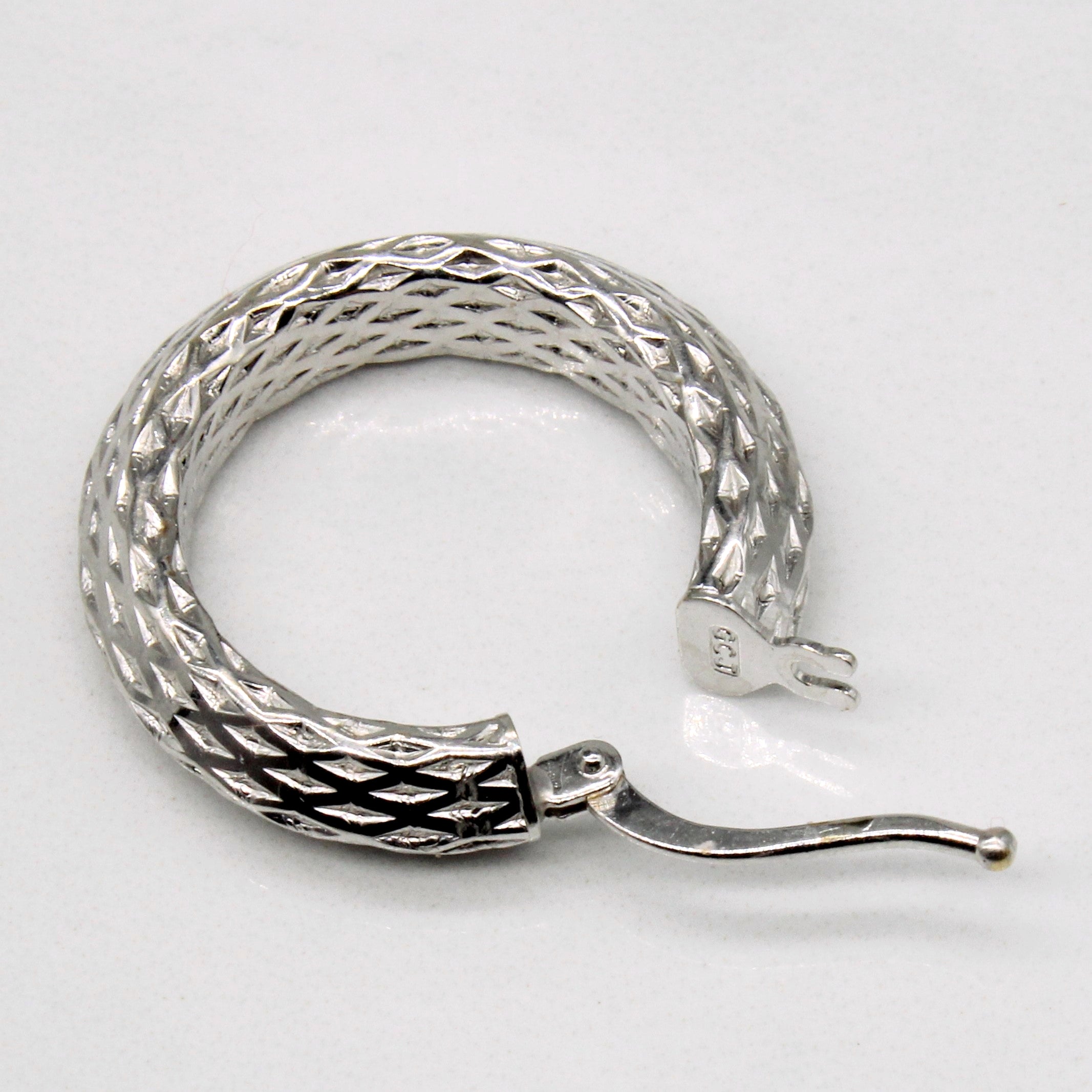14k White Gold Hoop Earrings