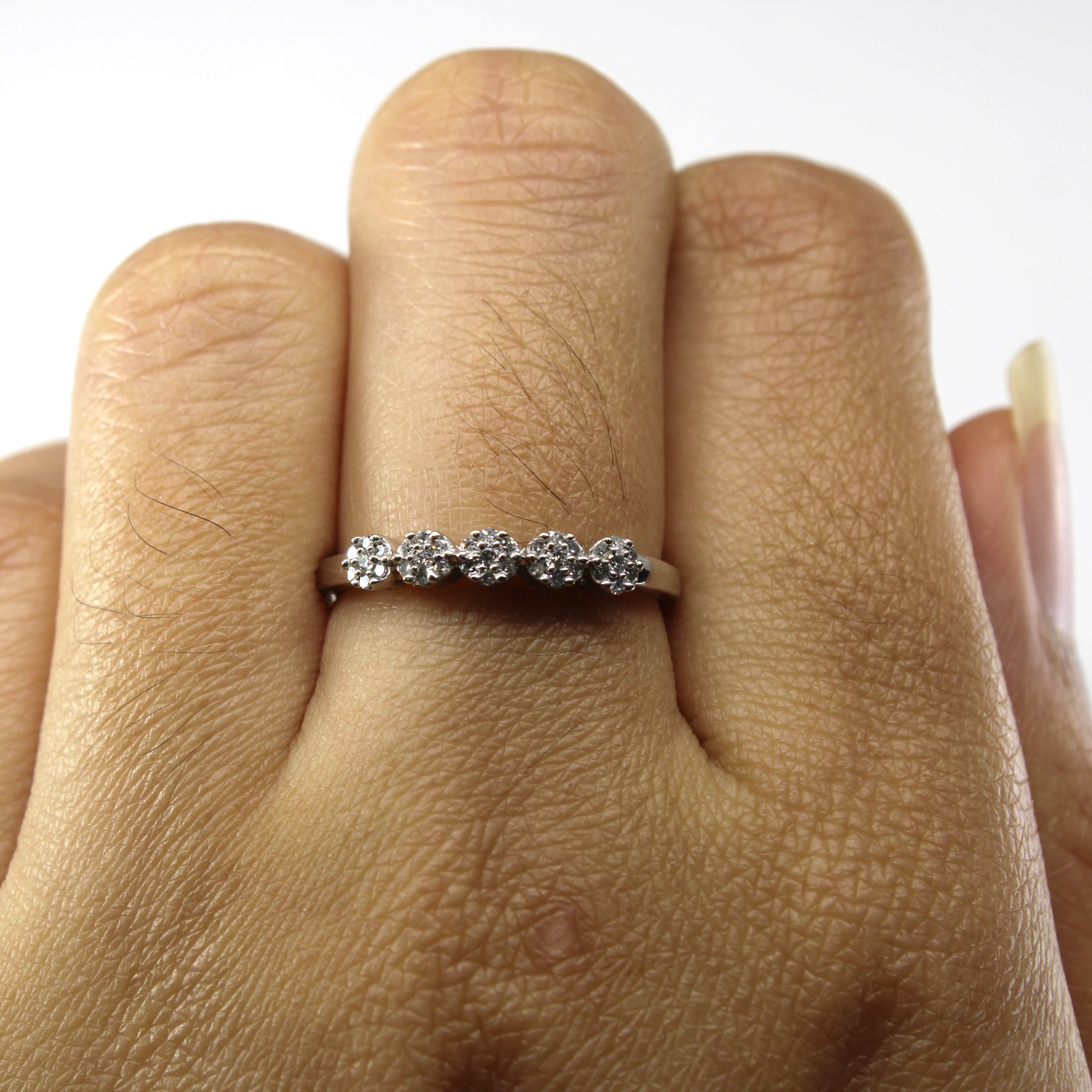 Cluster Diamond White Gold Ring | 0.15ctw | SZ 6.75 |