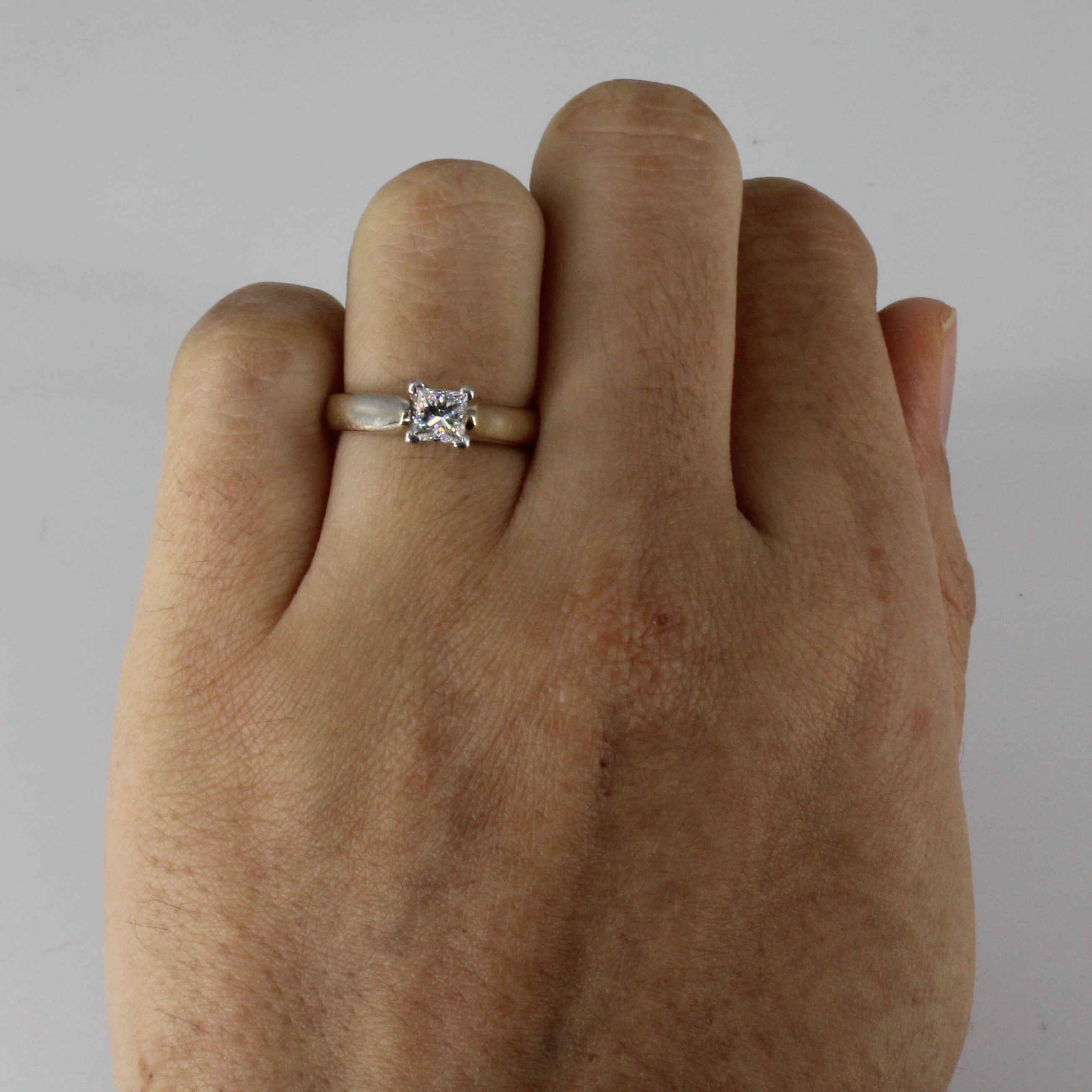 Bague de fiançailles solitaire en diamant princesse | 0,45 ct | Taille 4,5 |