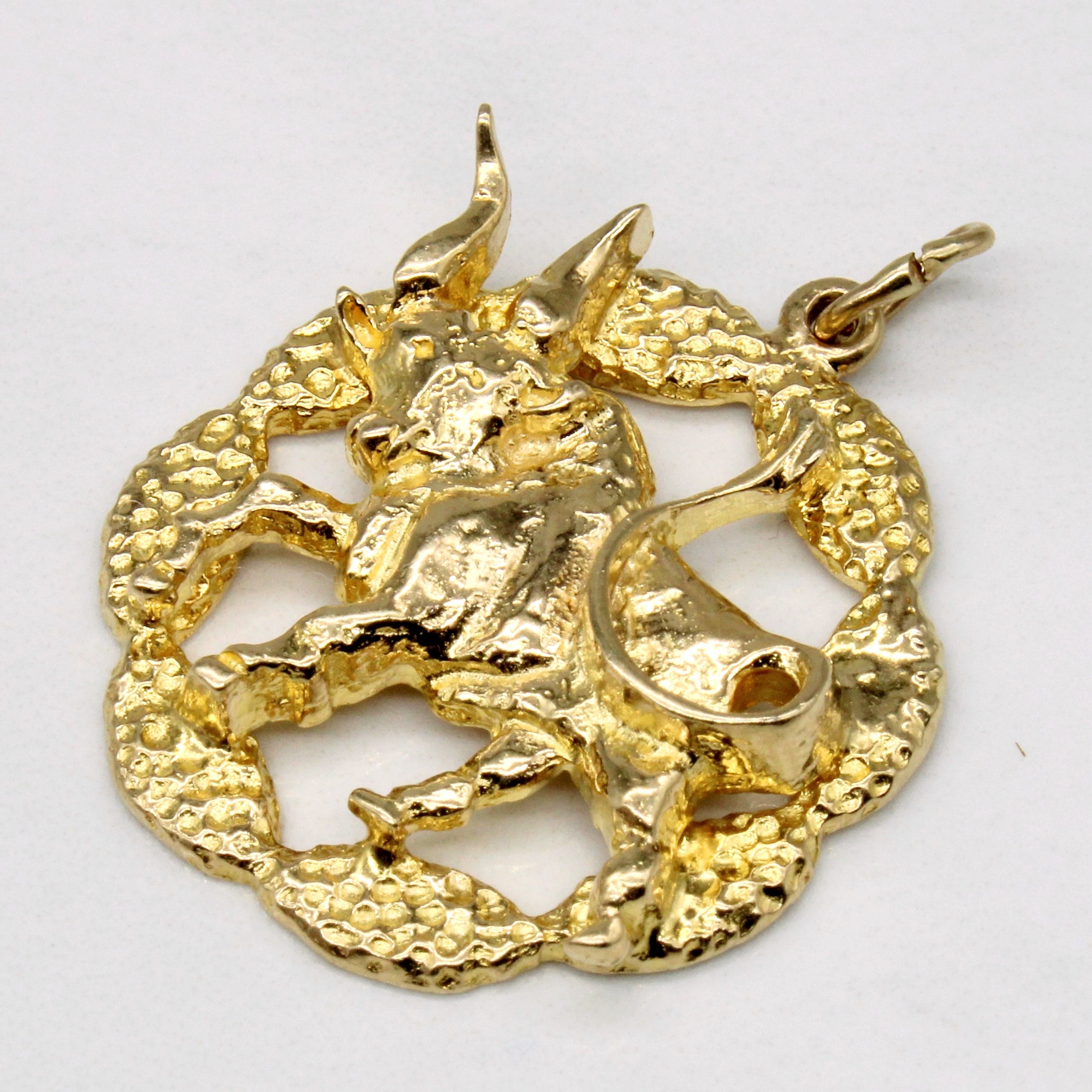 14k Yellow Gold Bull Pendant