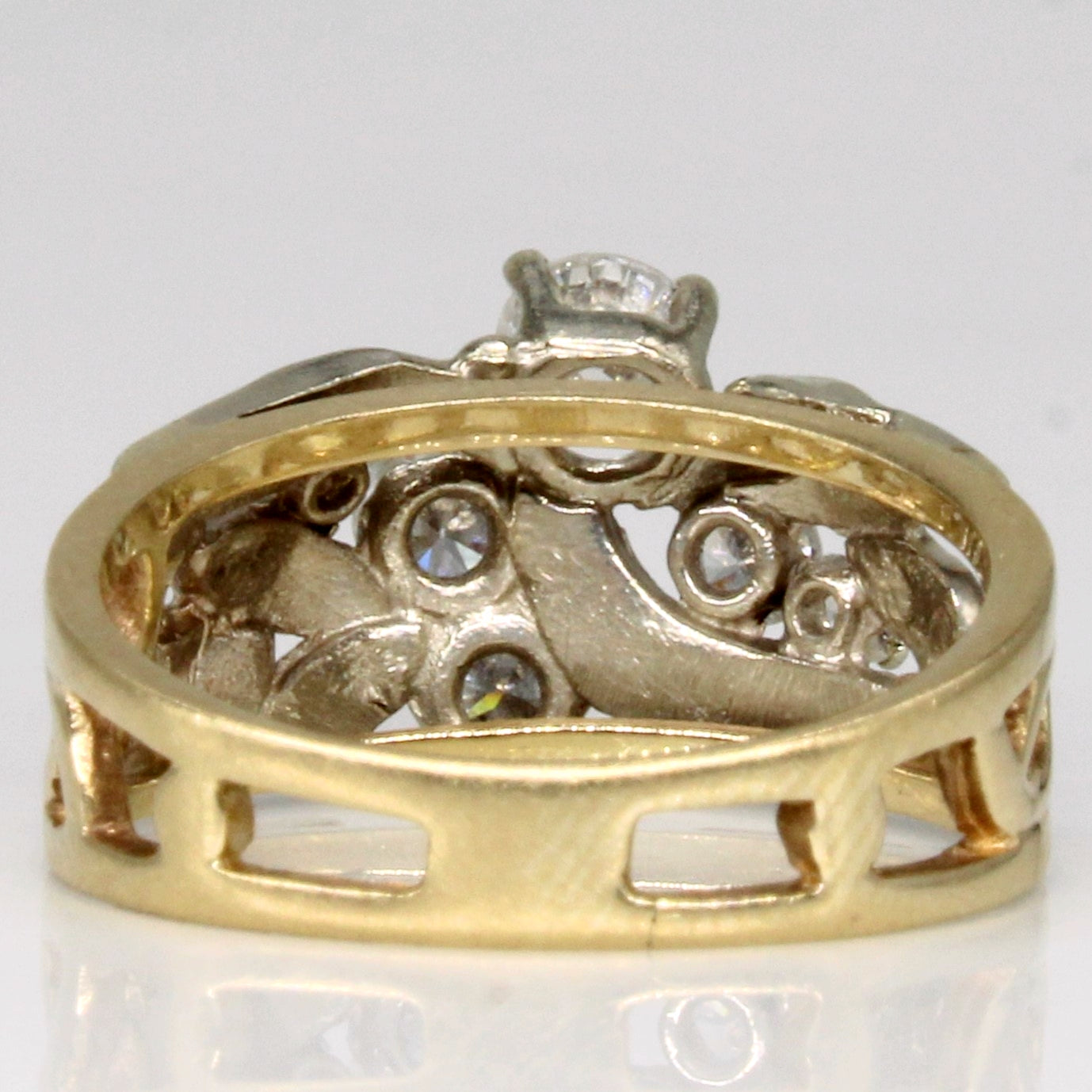 Abstract Diamond 10k Yellow Gold Ring | 0.77ctw | SZ 6.5 |