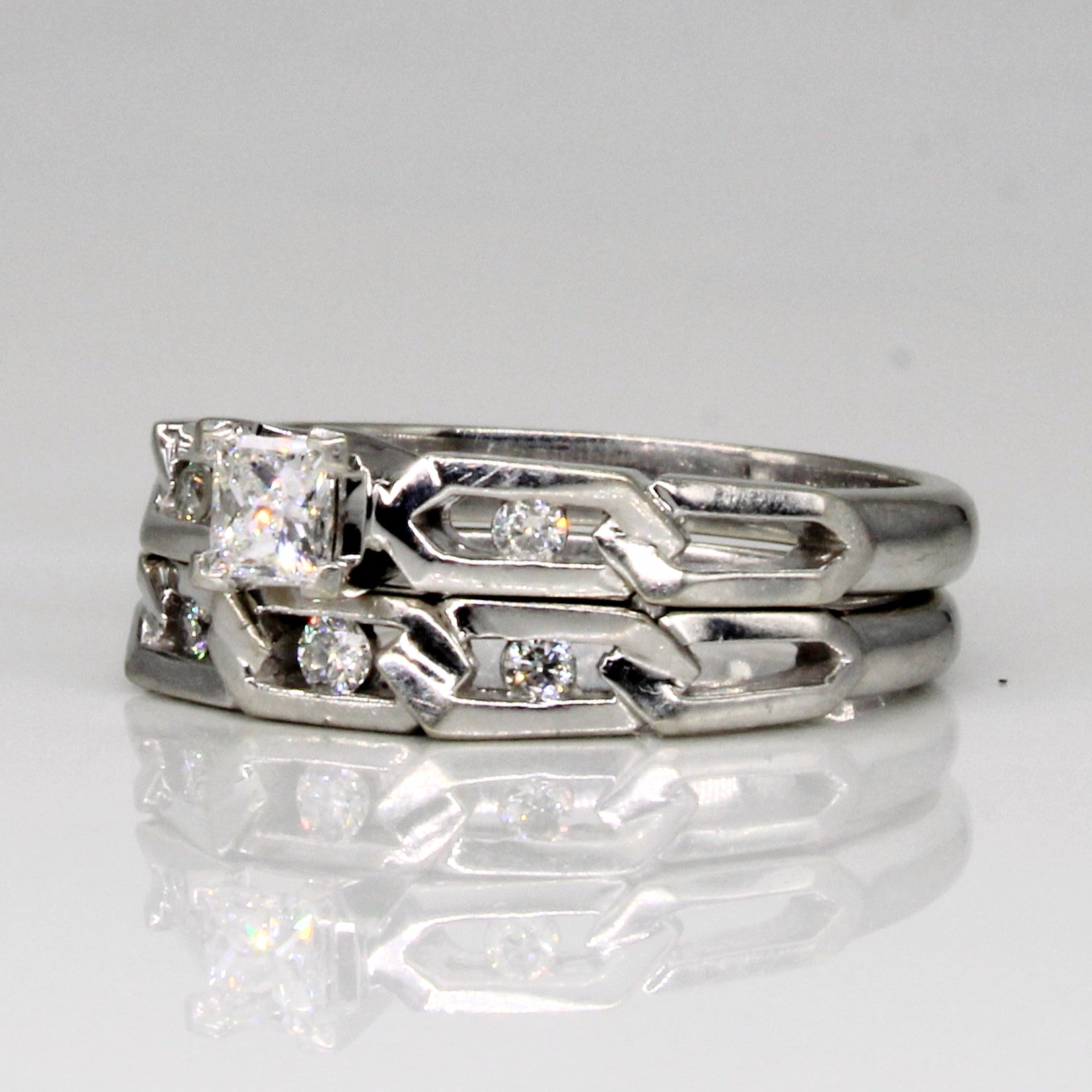 Diamond Wedding Ring Set | 0.35ctw | SZ 6.25 |