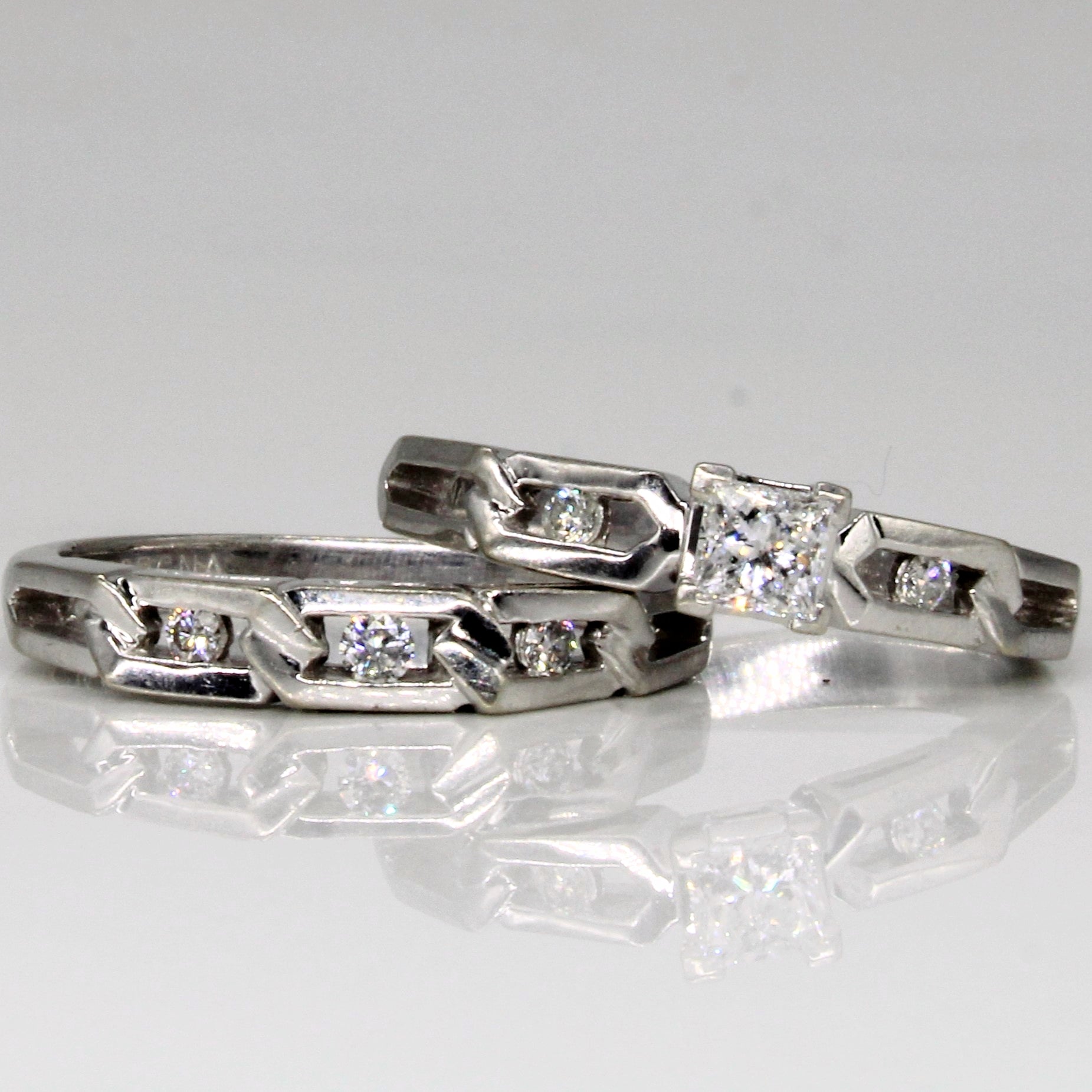 Diamond Wedding Ring Set | 0.35ctw | SZ 6.25 |