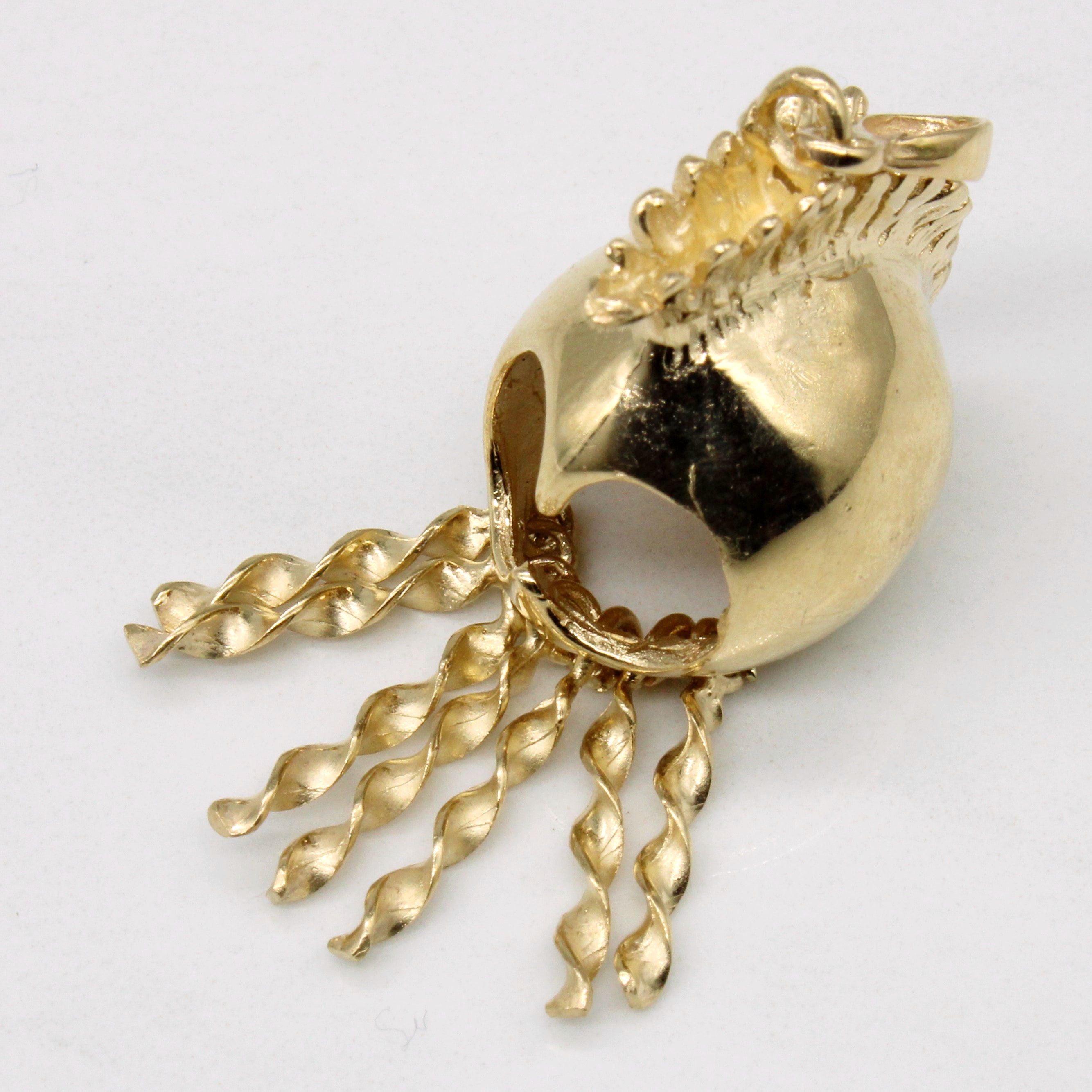 14k Yellow Gold Spartan Helmet Pendant
