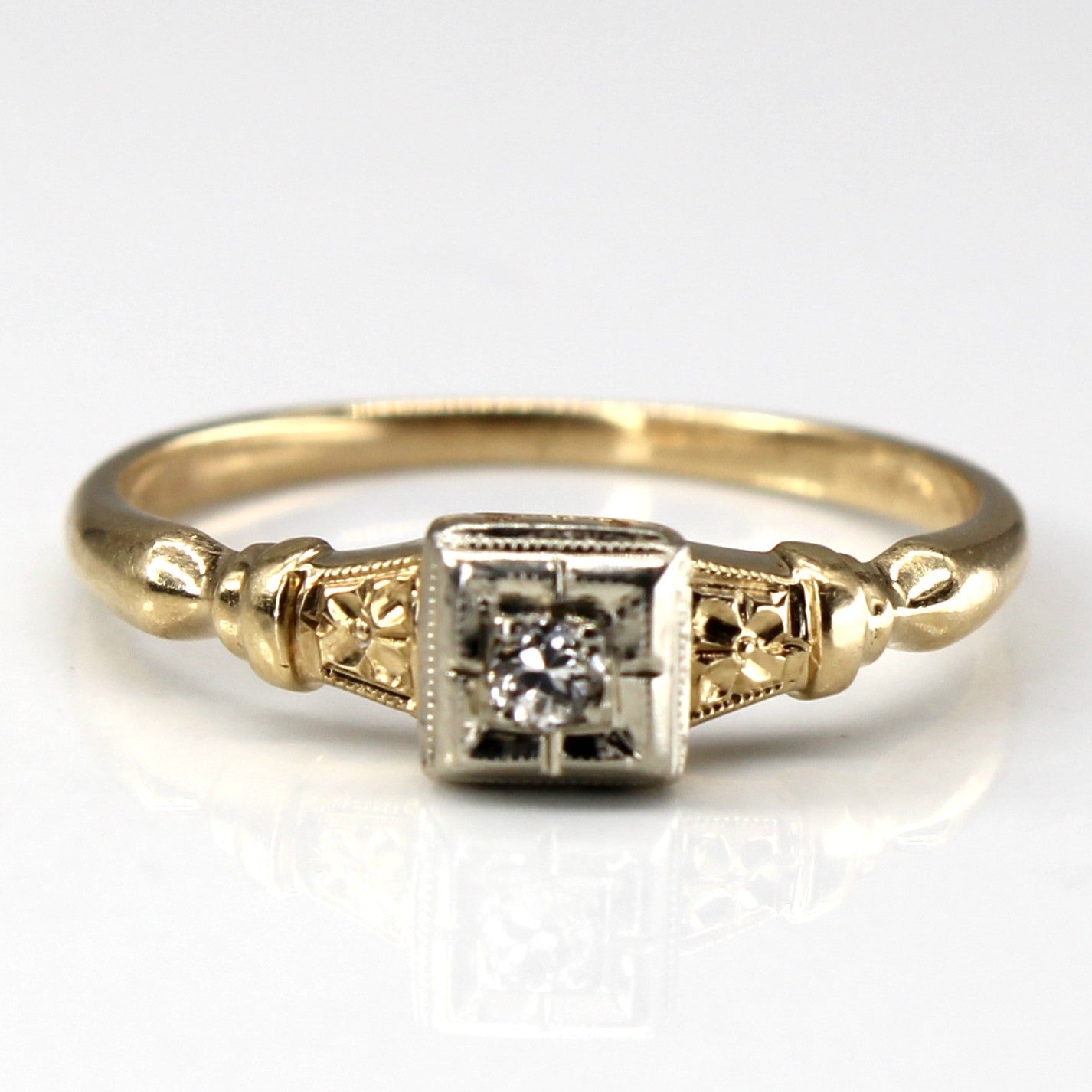 Solitaire Diamond Vintage Ring | 0.03ct | SZ 5.75 |
