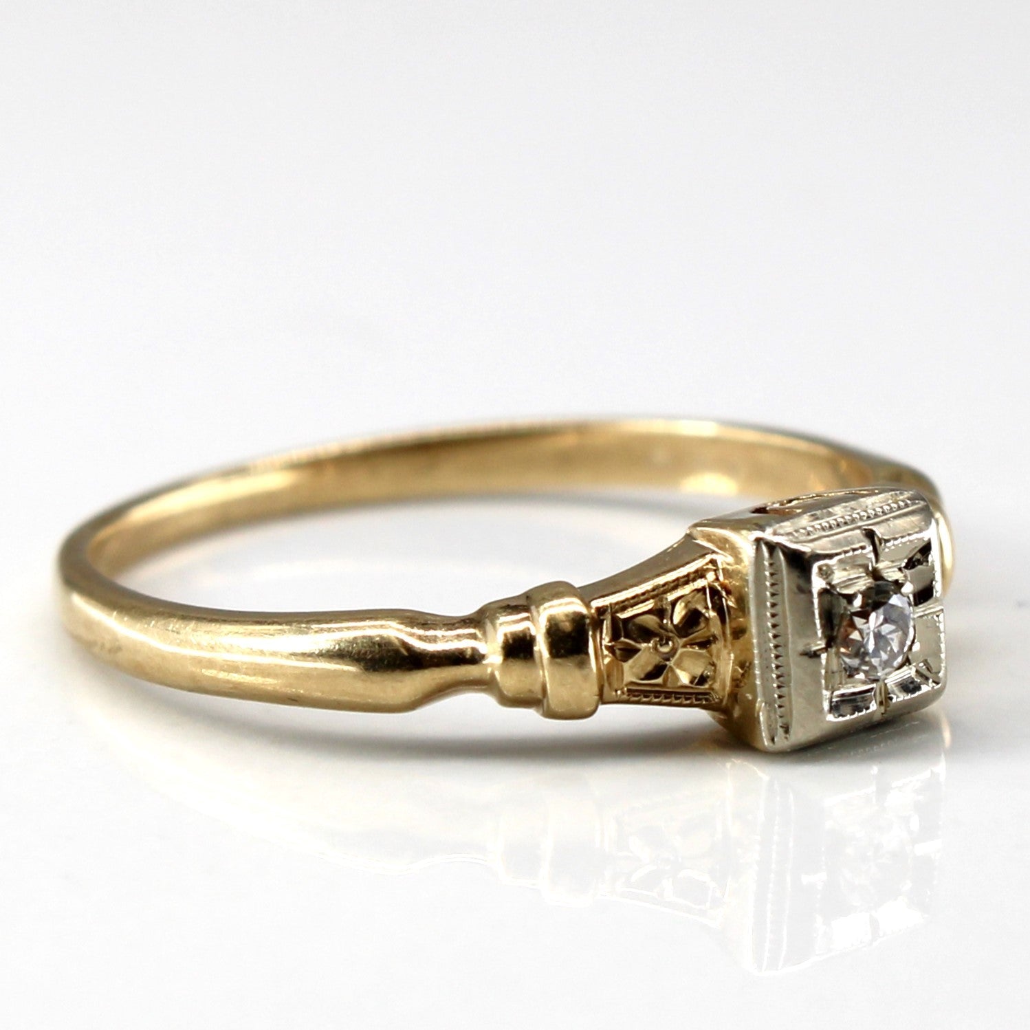 Solitaire Diamond Vintage Ring | 0.03ct | SZ 5.75 |