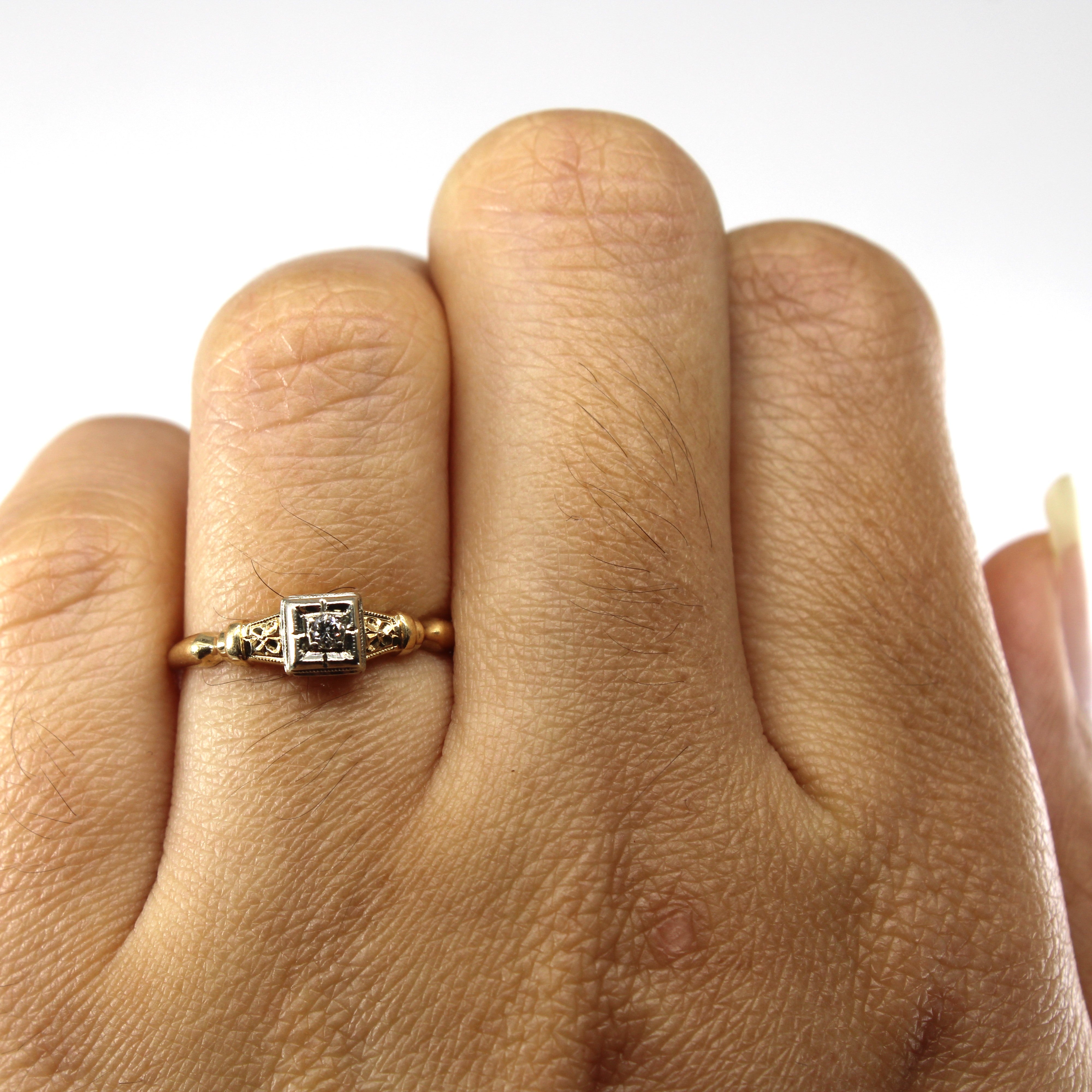 Solitaire Diamond Vintage Ring | 0.03ct | SZ 5.75 |