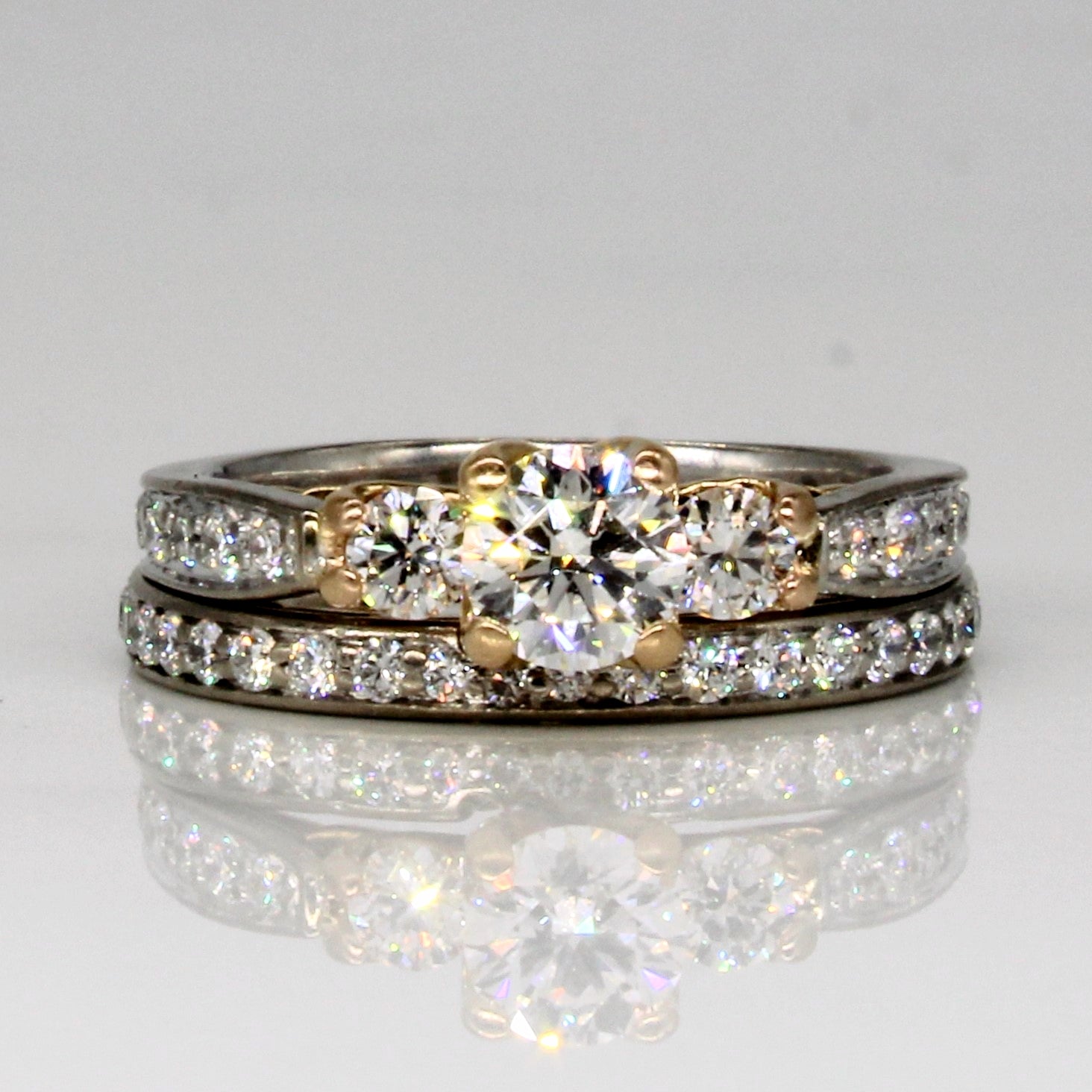Diamond Wedding Ring Set | 0.82ctw | SZ 4.25 |