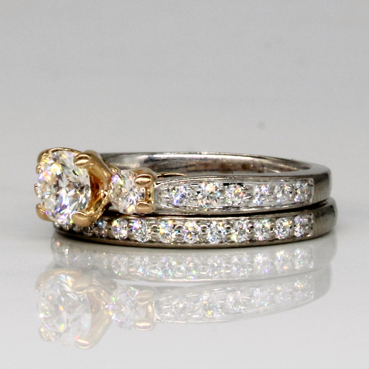 Diamond Wedding Ring Set | 0.82ctw | SZ 4.25 |