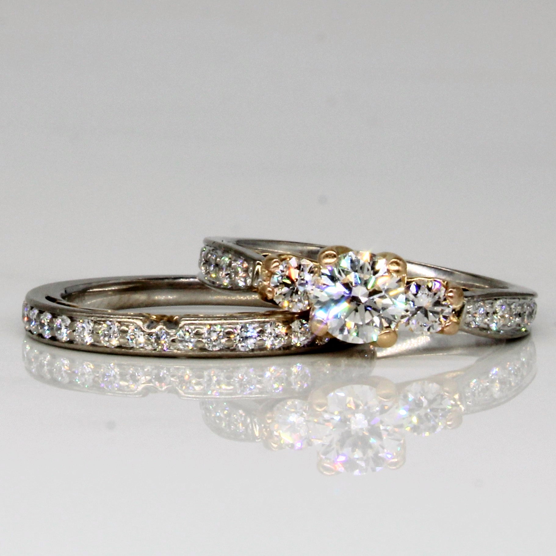 Diamond Wedding Ring Set | 0.82ctw | SZ 4.25 |