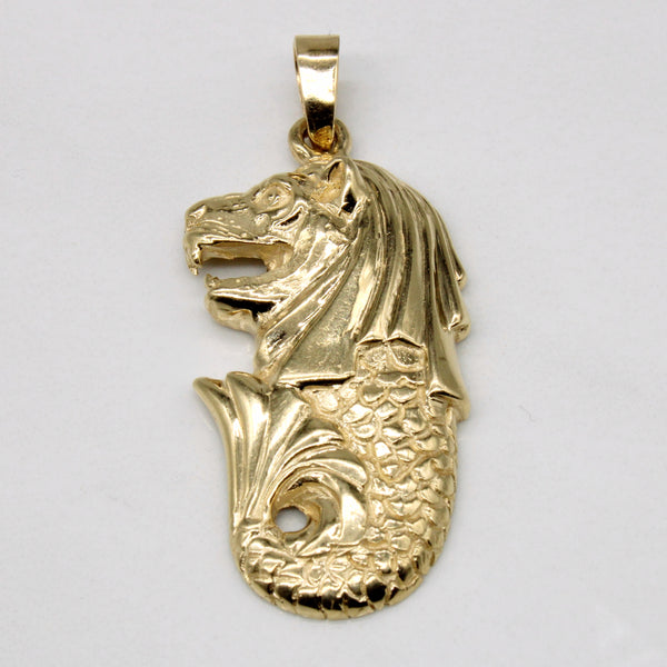 14k Yellow Gold Mythical Beast Pendant