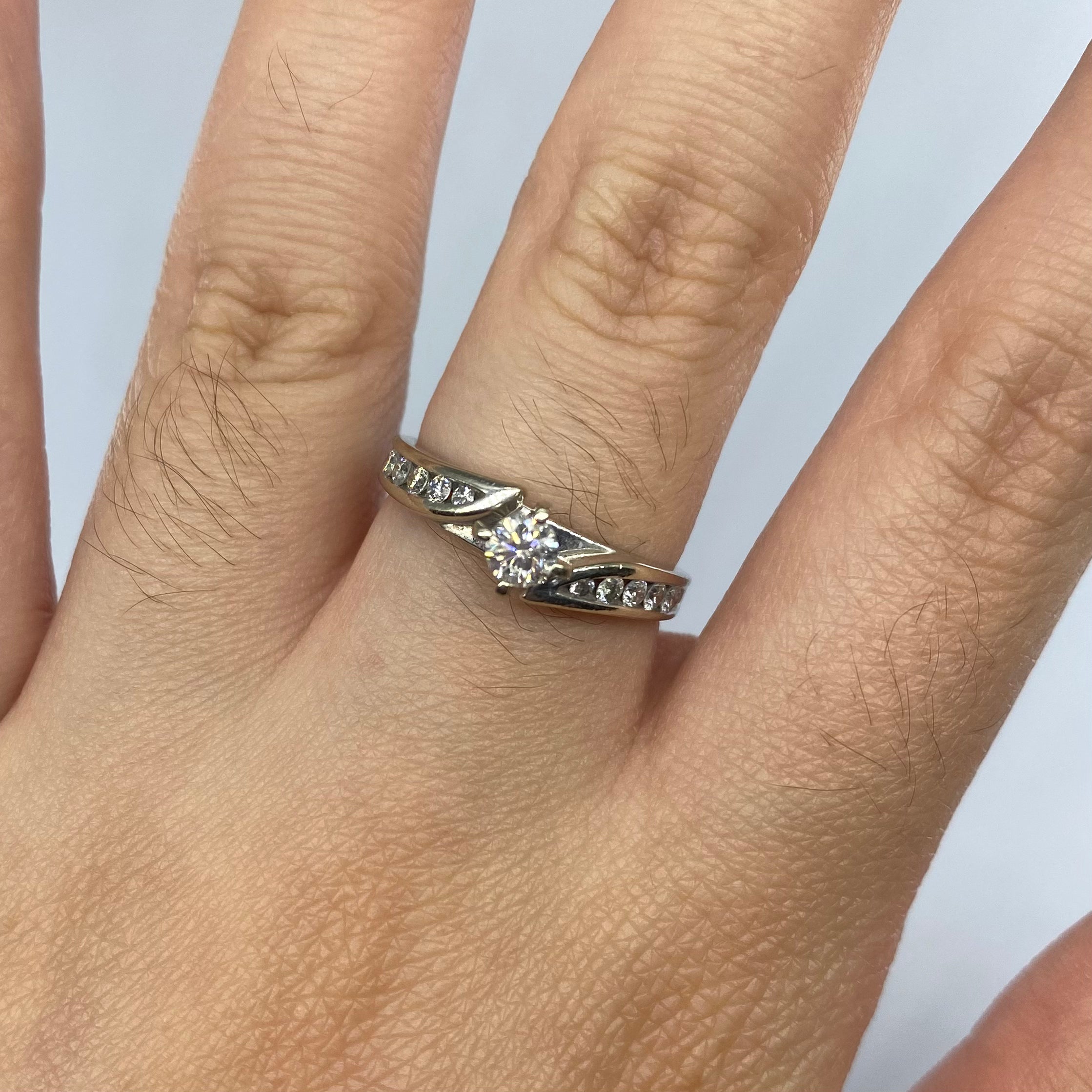Bypass Diamond Engagement Ring | 0.23ct | SZ 6.75 |