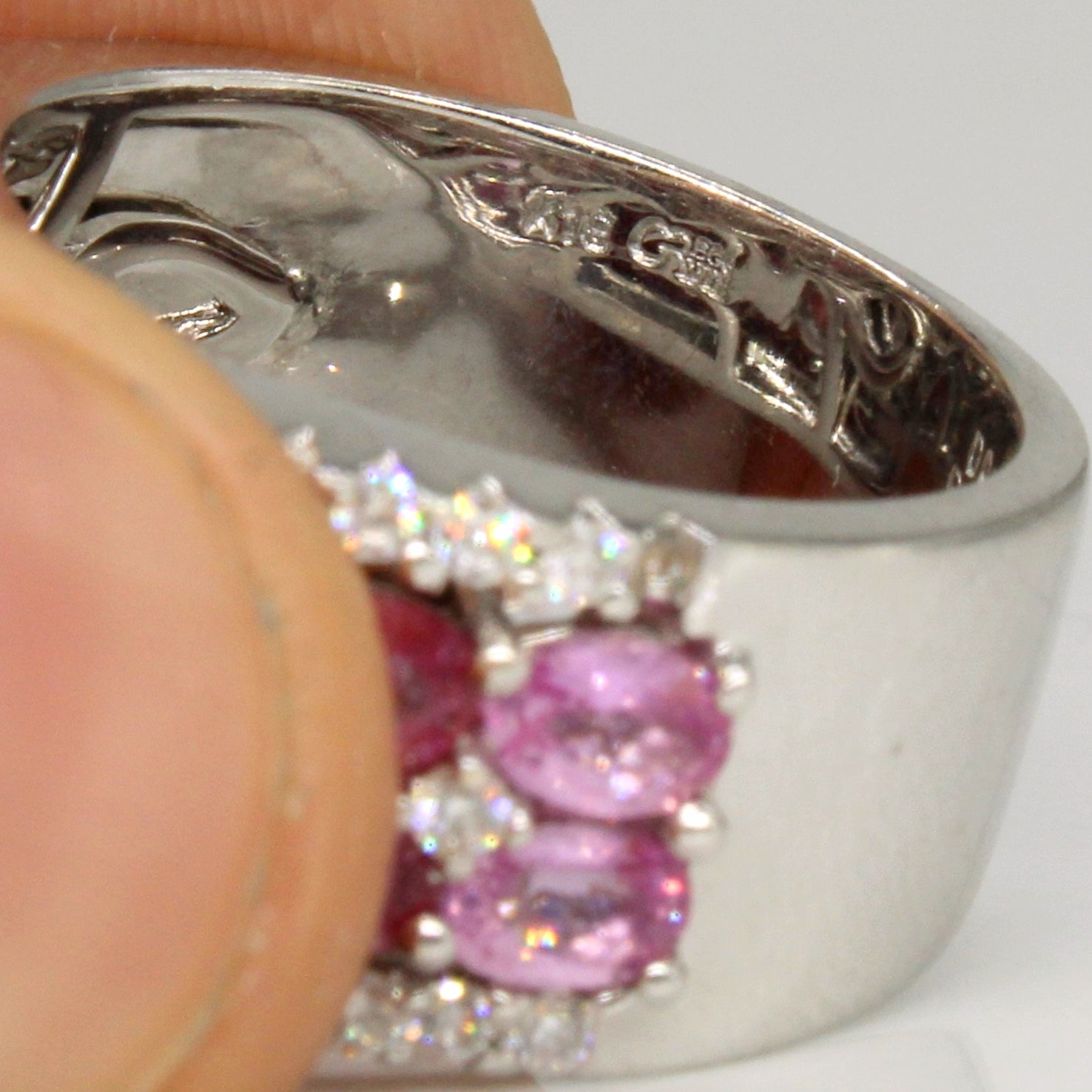 Bague cocktail saphir rose et diamants | 2,12 ct, 0,54 ct | Taille 6,5 |