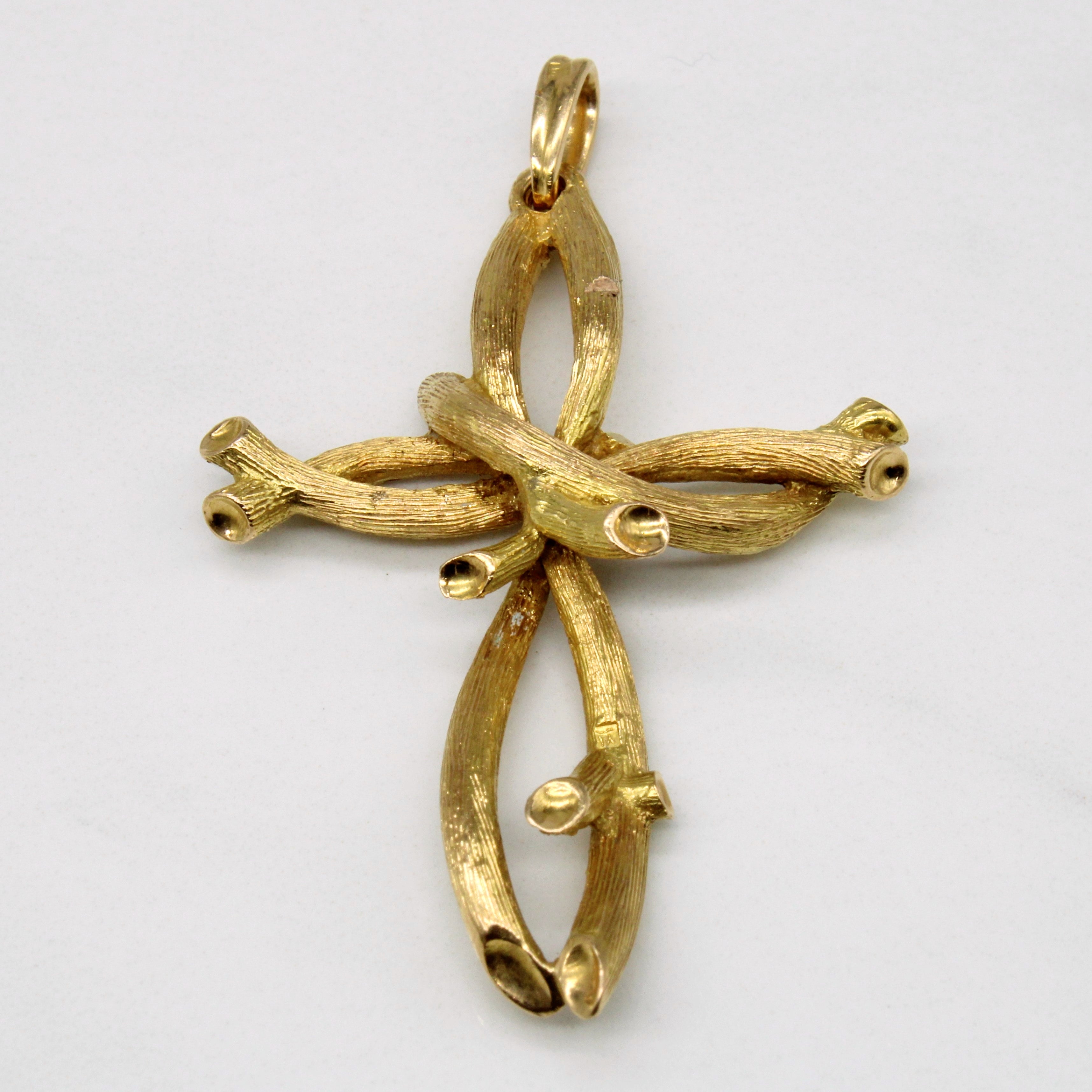 18k Yellow Gold Cross Pendant
