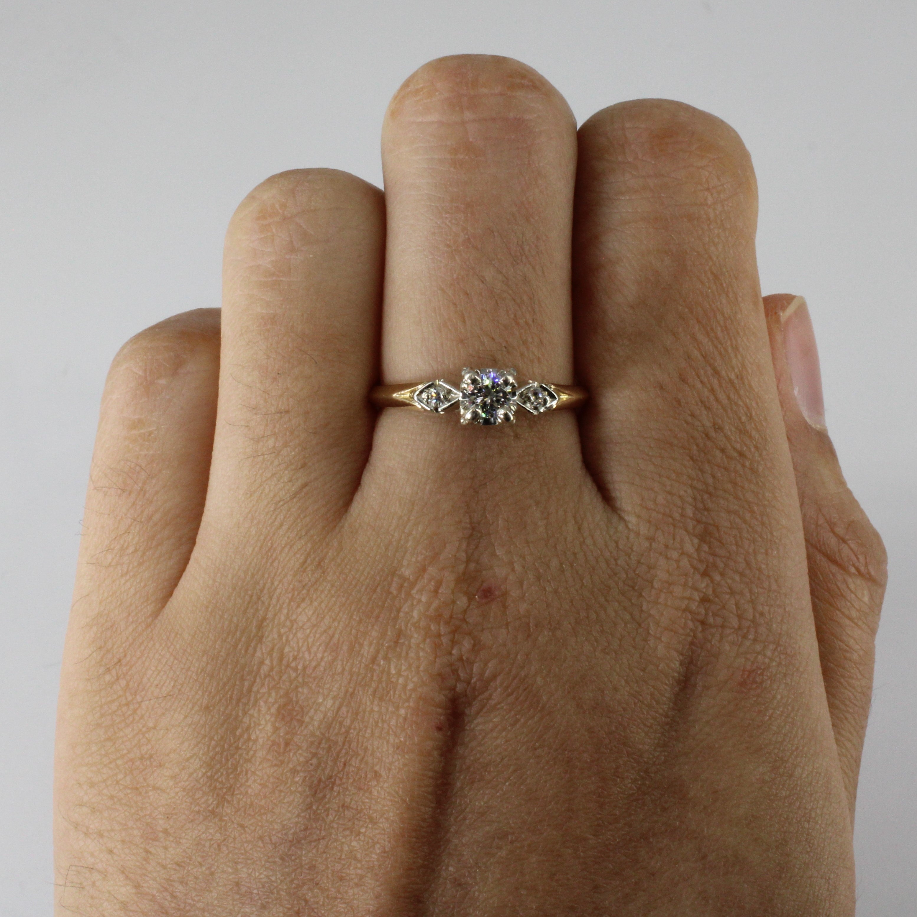 High Set Three Stone Diamond Ring | 0.26ctw | SZ 7.25 |