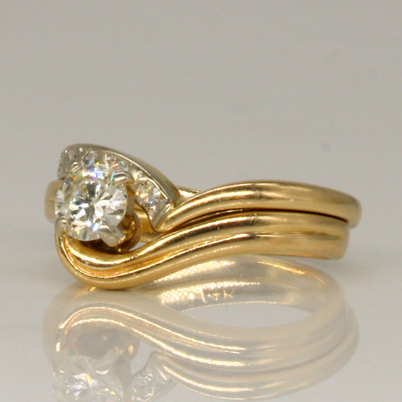 Diamond Wedding Ring Set | 0.37ctw | SZ 4.5 |