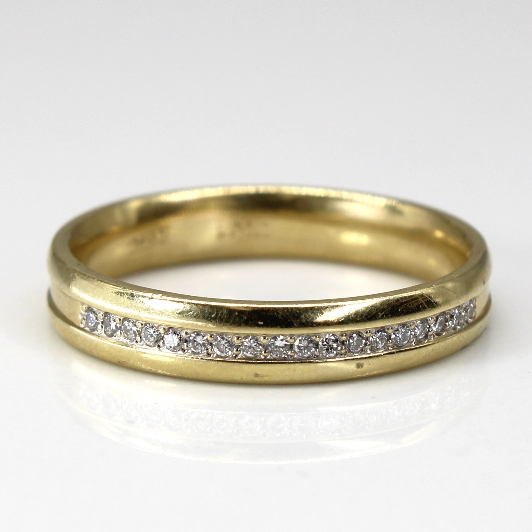 Bague en or jaune 14 carats | 0,09 ct | Taille 9 |