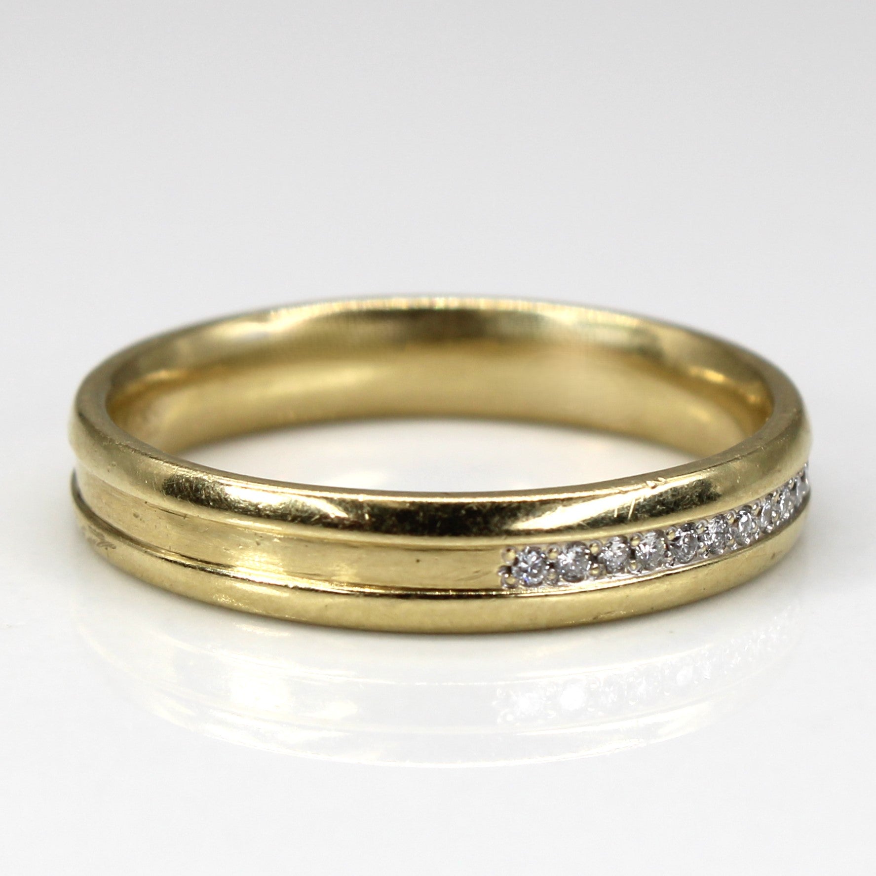Bague en or jaune 14 carats | 0,09 ct | Taille 9 |