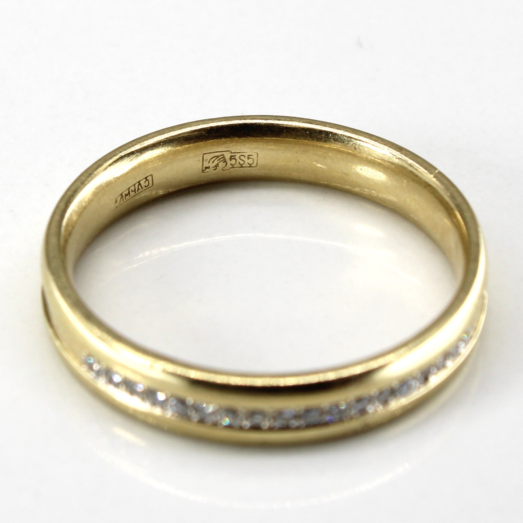 Bague en or jaune 14 carats | 0,09 ct | Taille 9 |