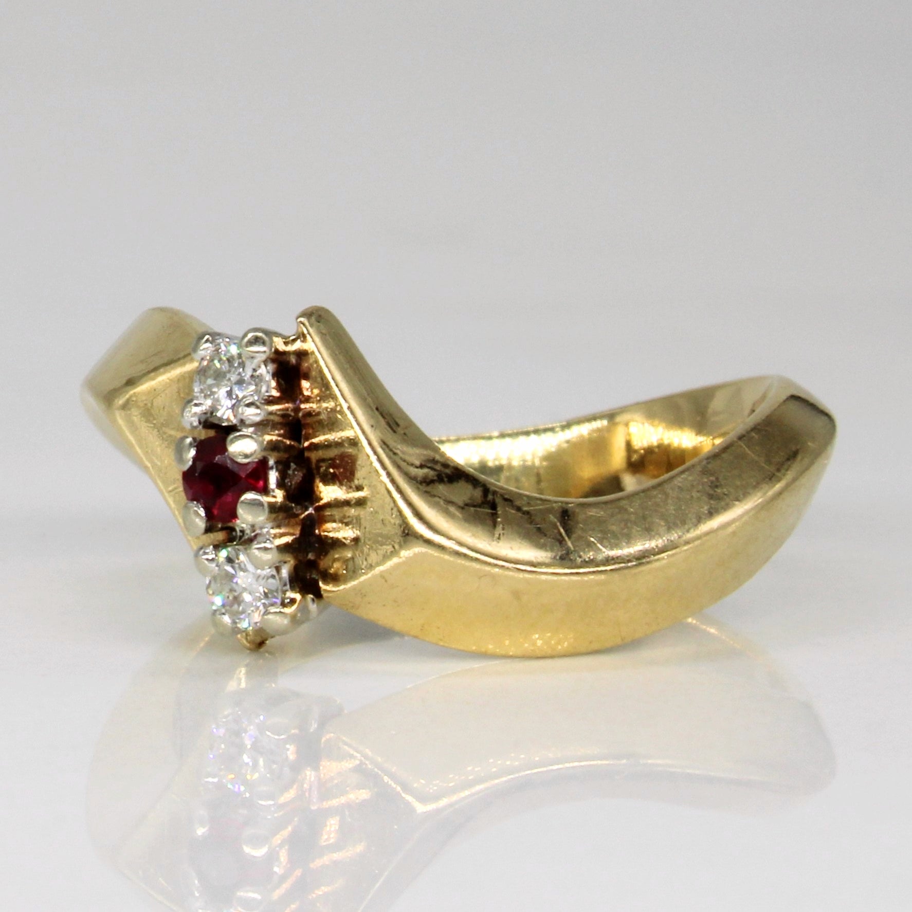 Diamond & Ruby Waterfall Ring | 0.07ctw, 0.04ct | SZ 4.25 |