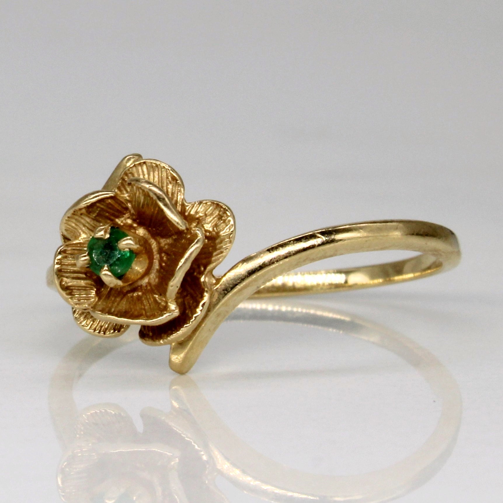 Bague Fleur d'Émeraude | 0,02 ct | Taille 6,25 |