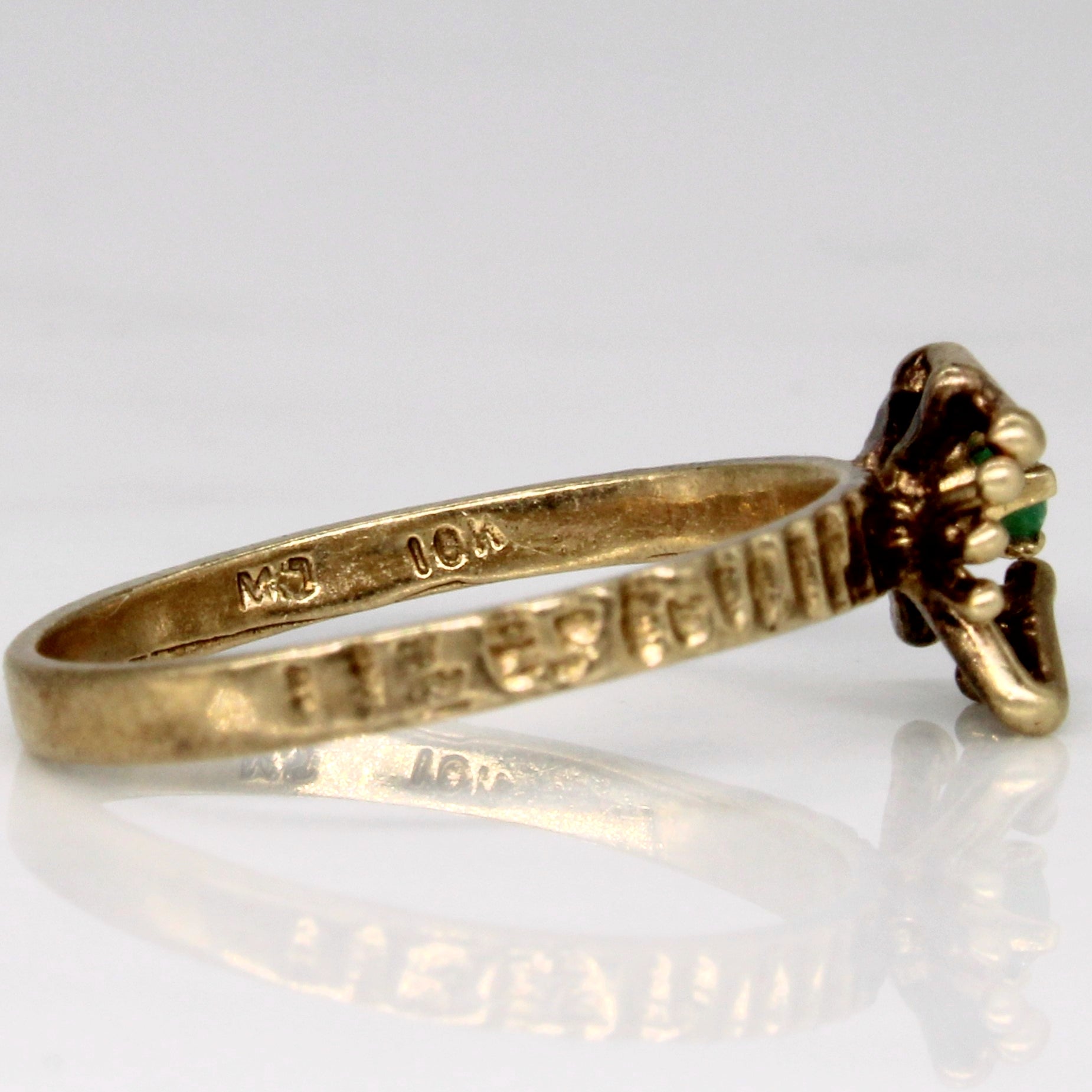 Bague abstraite émeraude | 0,04 ct | Taille 6 |