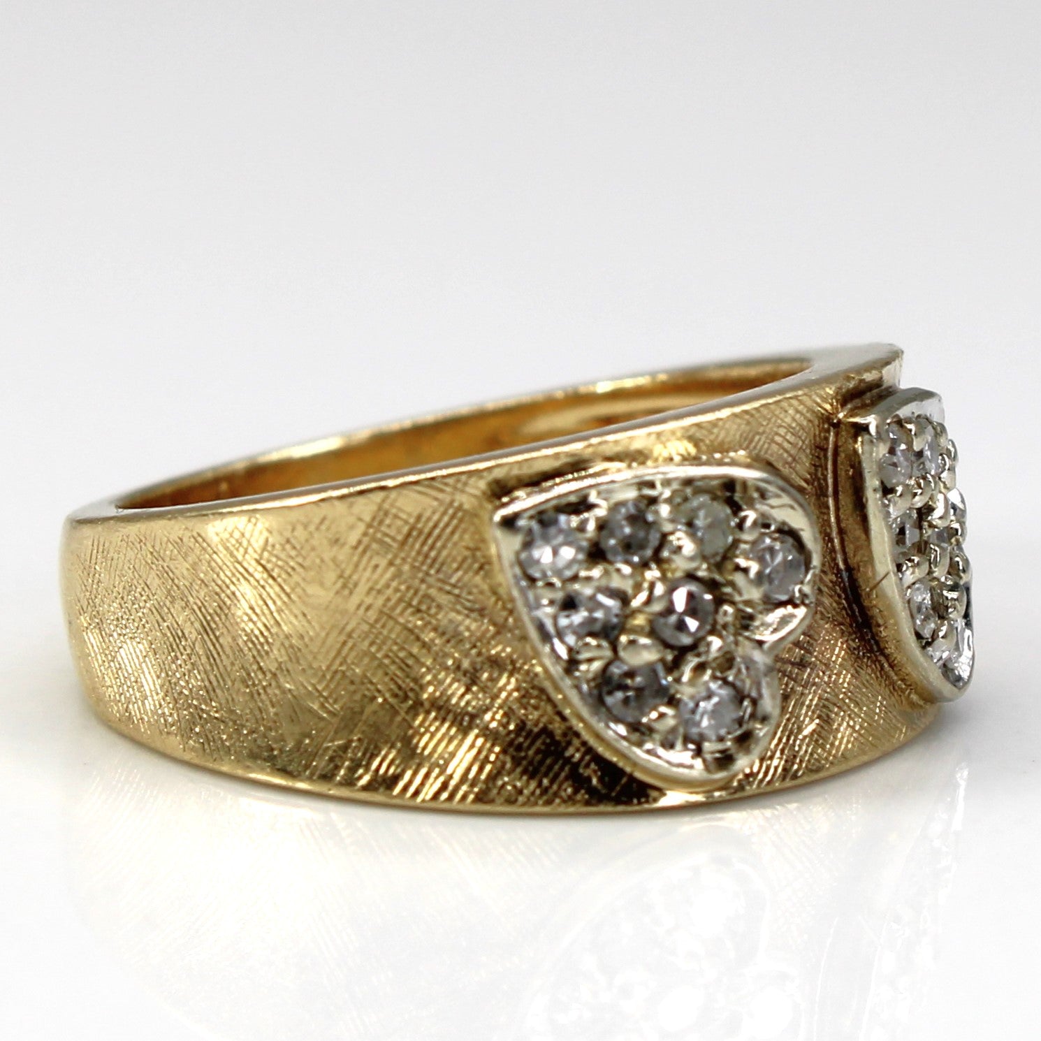 Cluster Diamond Heart Design Gold Ring | 0.24ctw | SZ 6 |