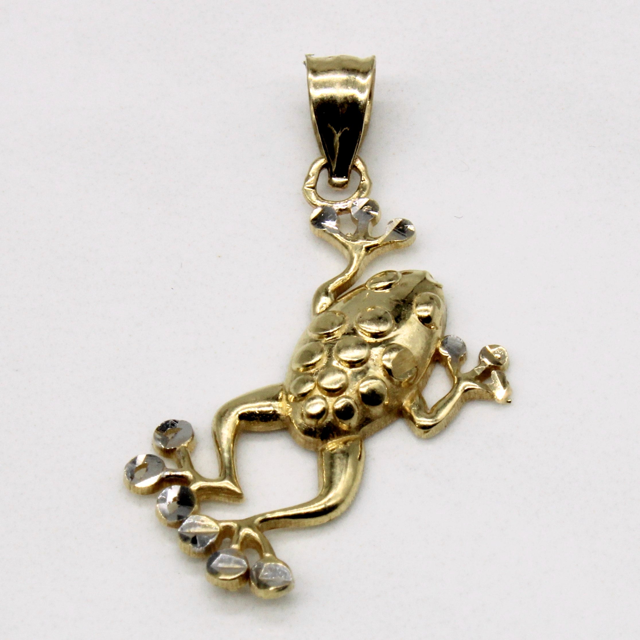 Breloque grenouille en or bicolore 14 carats
