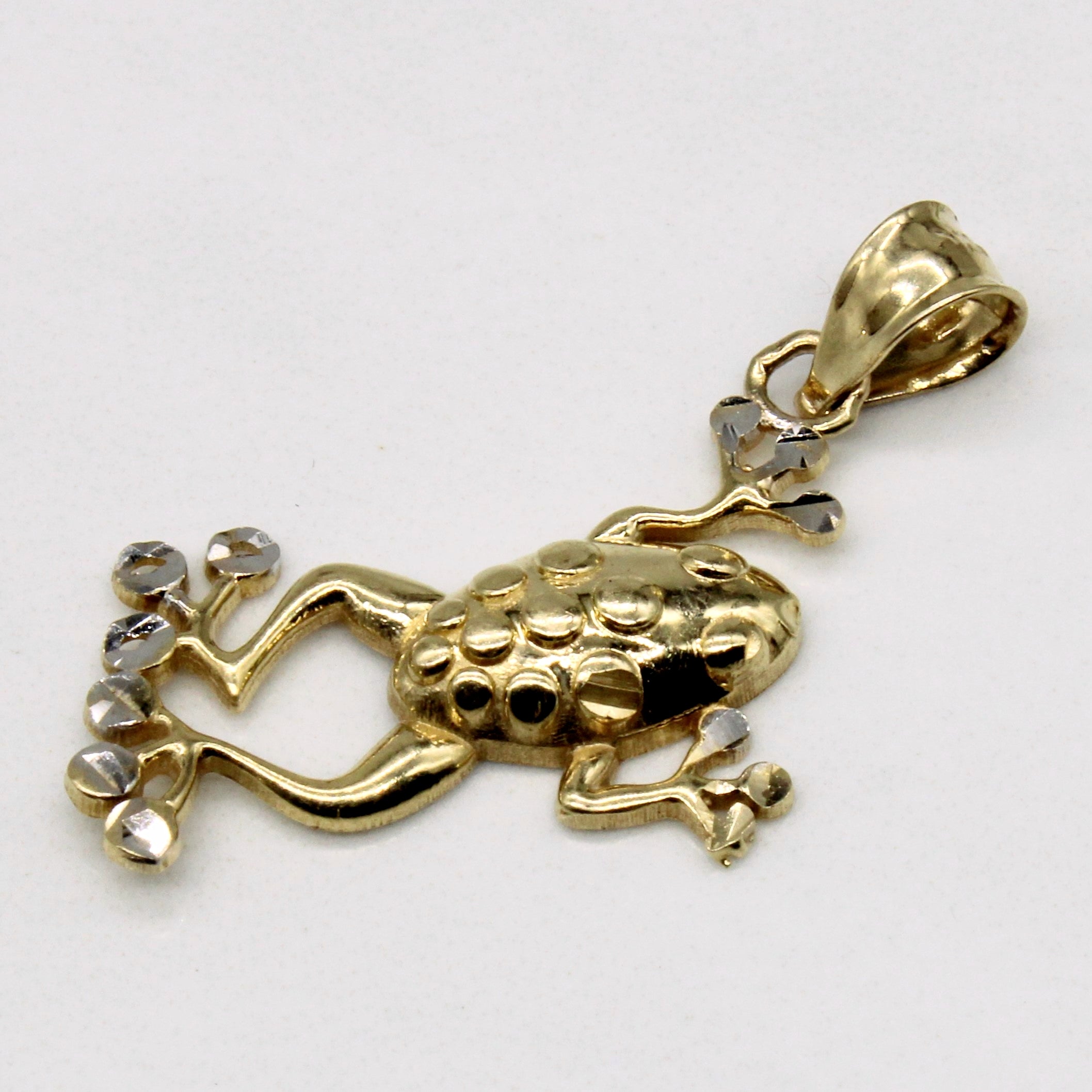 Breloque grenouille en or bicolore 14 carats