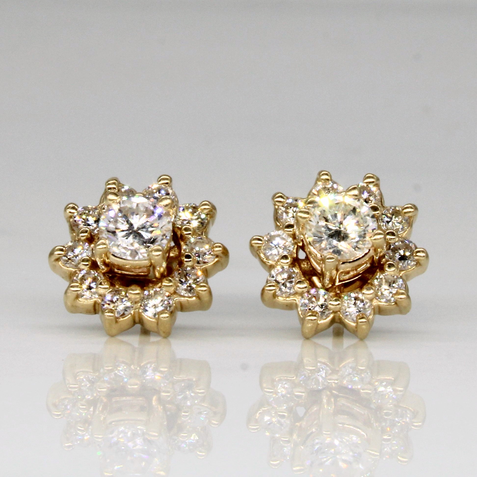 Diamond Stud Earrings with Jackets | 1.36ctw |