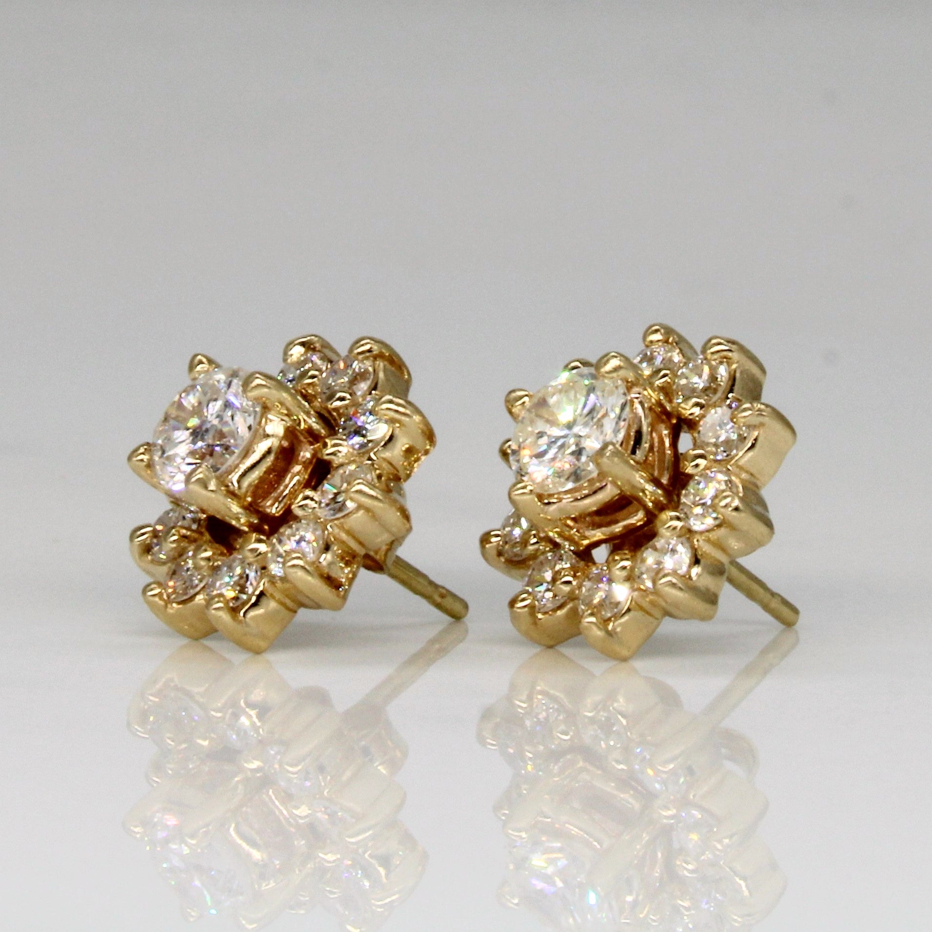 Diamond Stud Earrings with Jackets | 1.36ctw |
