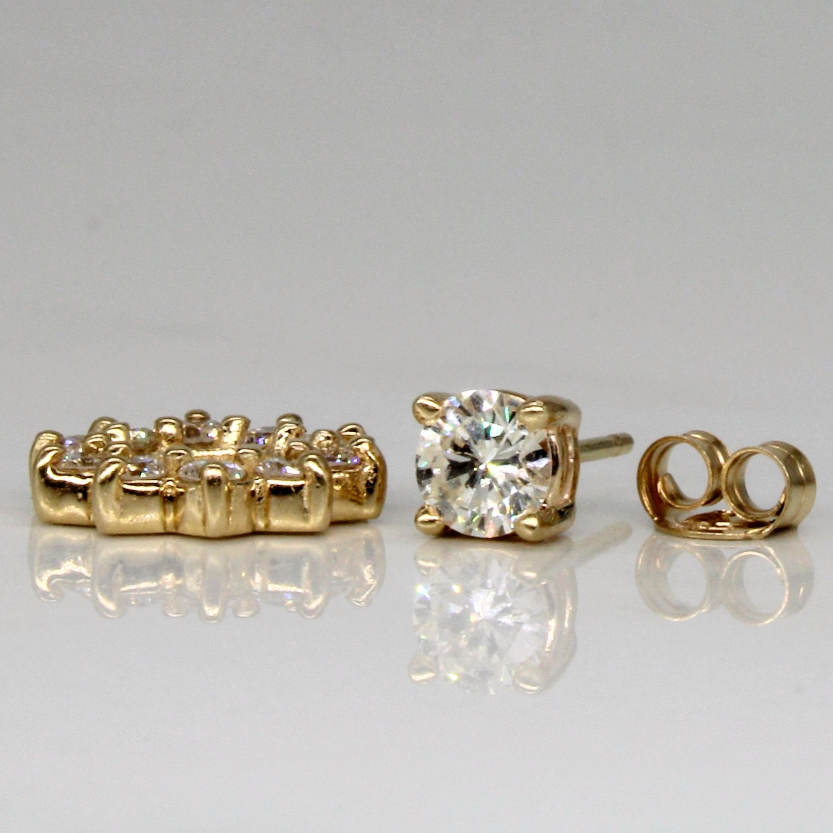 Diamond Stud Earrings with Jackets | 1.36ctw |
