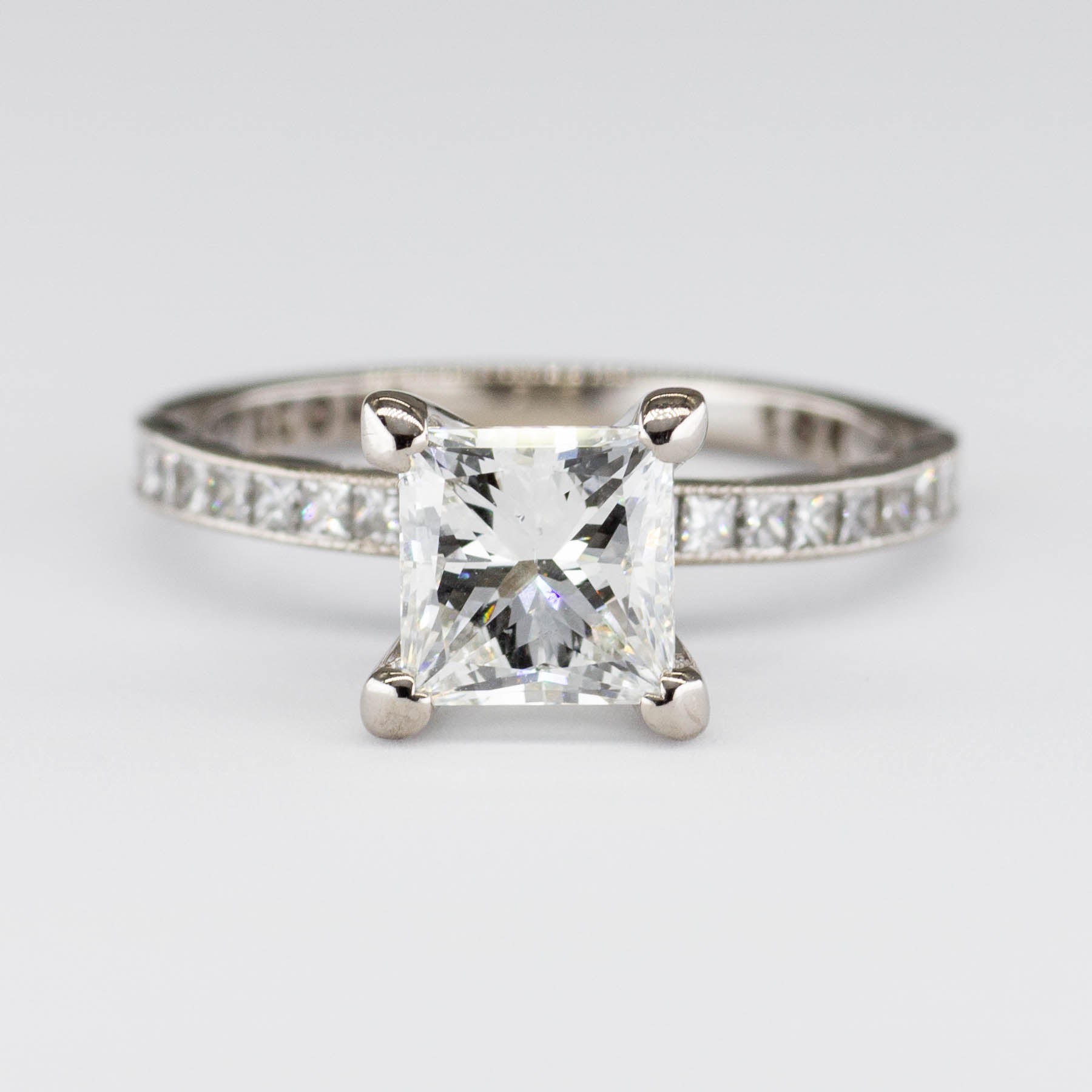 'Tacori' Princess GIA Diamond with Accents Engagement Ring | 1.80ctw SI1 G | SZ 5 |