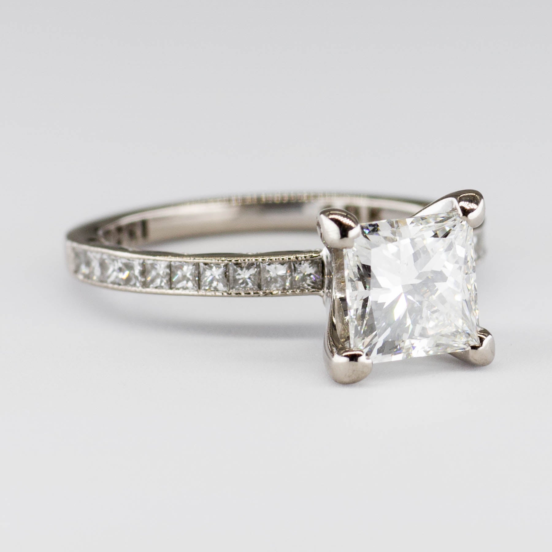 'Tacori' Princess GIA Diamond with Accents Engagement Ring | 1.80ctw SI1 G | SZ 5 |