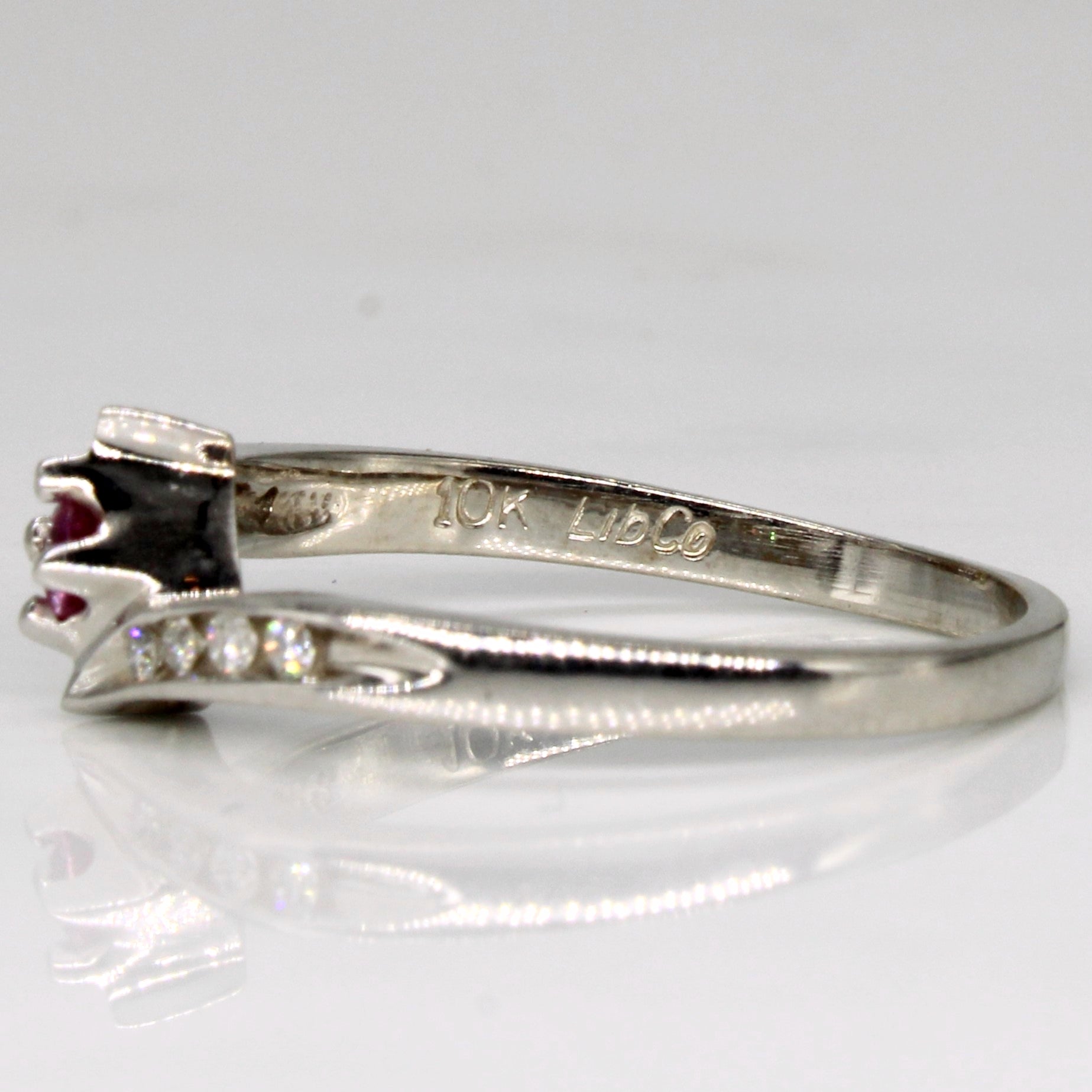 Synthetic Pink Sapphire & Diamond Waterfall Ring | 0.07ct, 0.04ctw | SZ 6.5 |