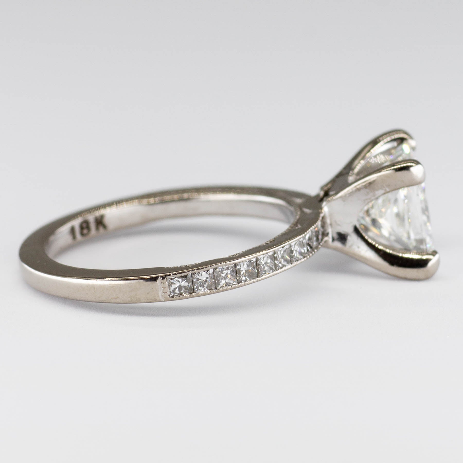 'Tacori' Princess GIA Diamond with Accents Engagement Ring | 1.80ctw SI1 G | SZ 5 |
